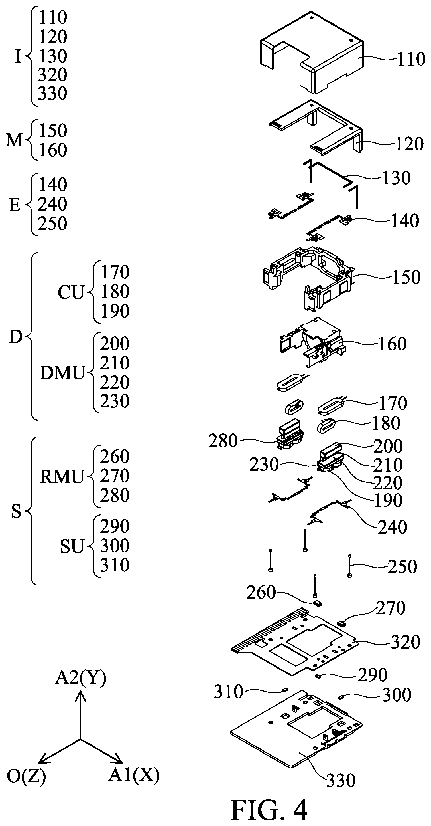 Patent US11841547 Figure 4 – Optical element drive mechanism
