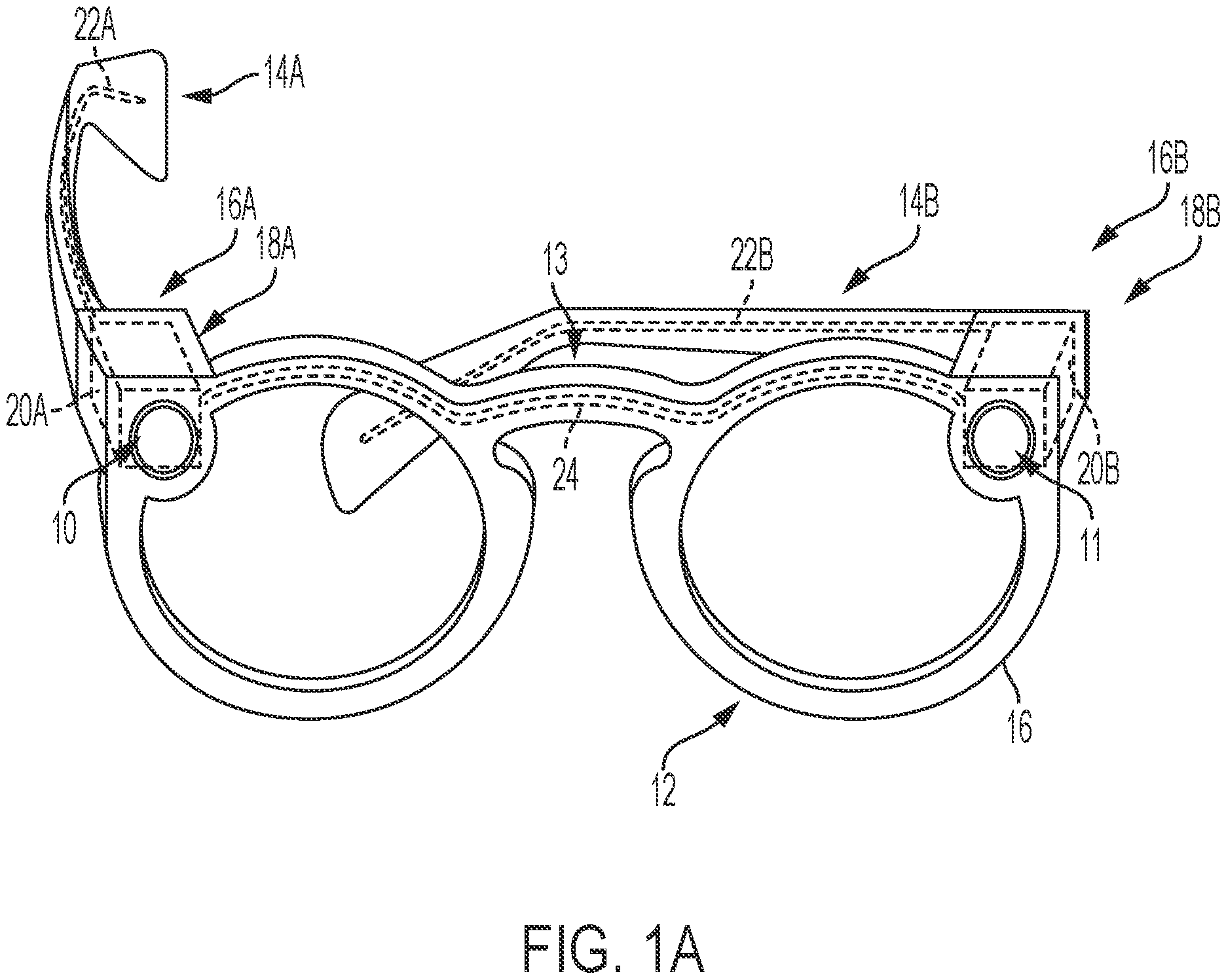 Patent US11841553 — Eyewear having custom lighting — Figure 1
