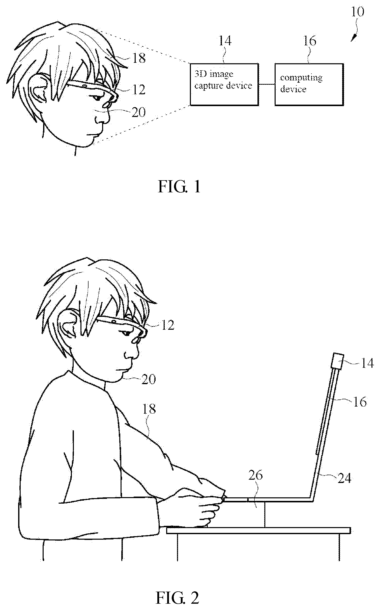 Patent US11841555 Figure 1 – Method for measuring the frame wearing parameter and measuring device thereof