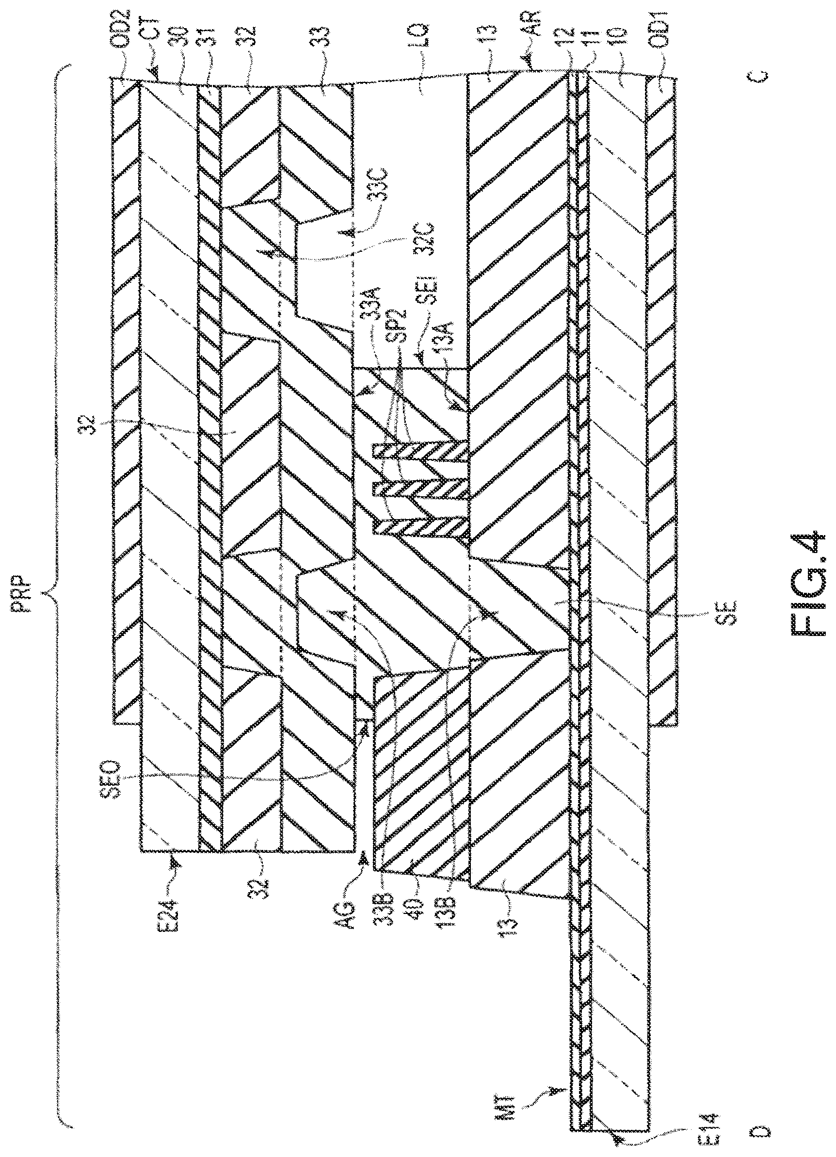 Patent US11841567 Figure 4 – Display device comprising first and second polarizing plates having ends located inside an end of a second substrate and an air gap between a resin layer and the second substrate