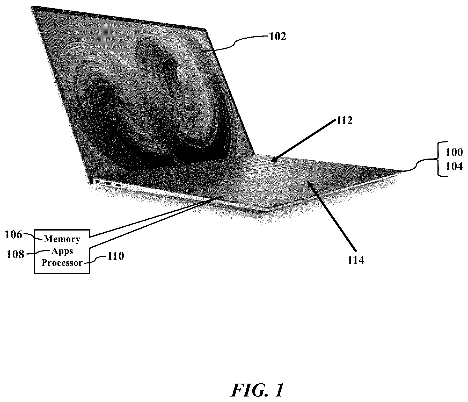 Patent US11841586 Figure 1 – Position-adjustable backlight