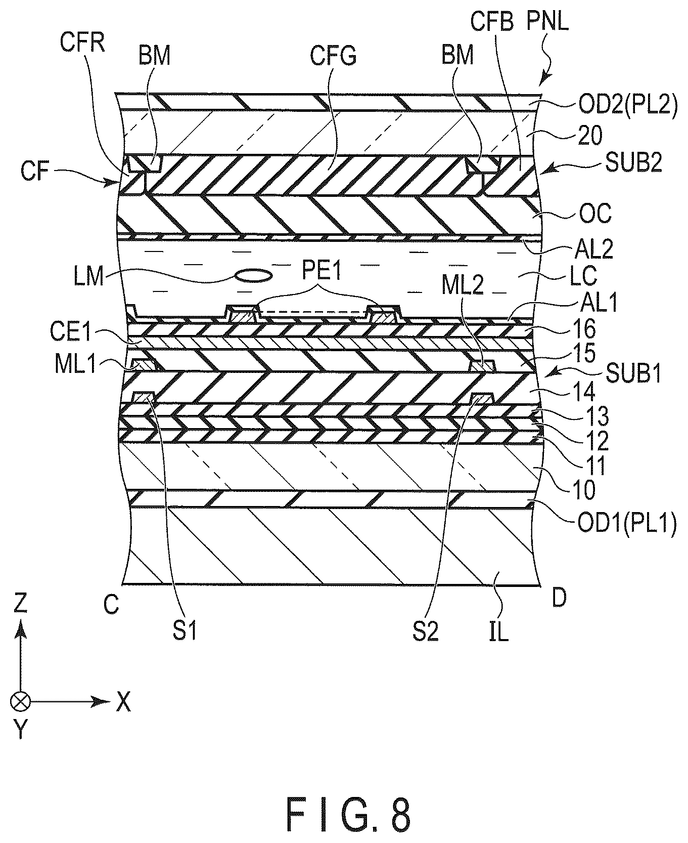 Patent US11841590 Figure 8 – Display device