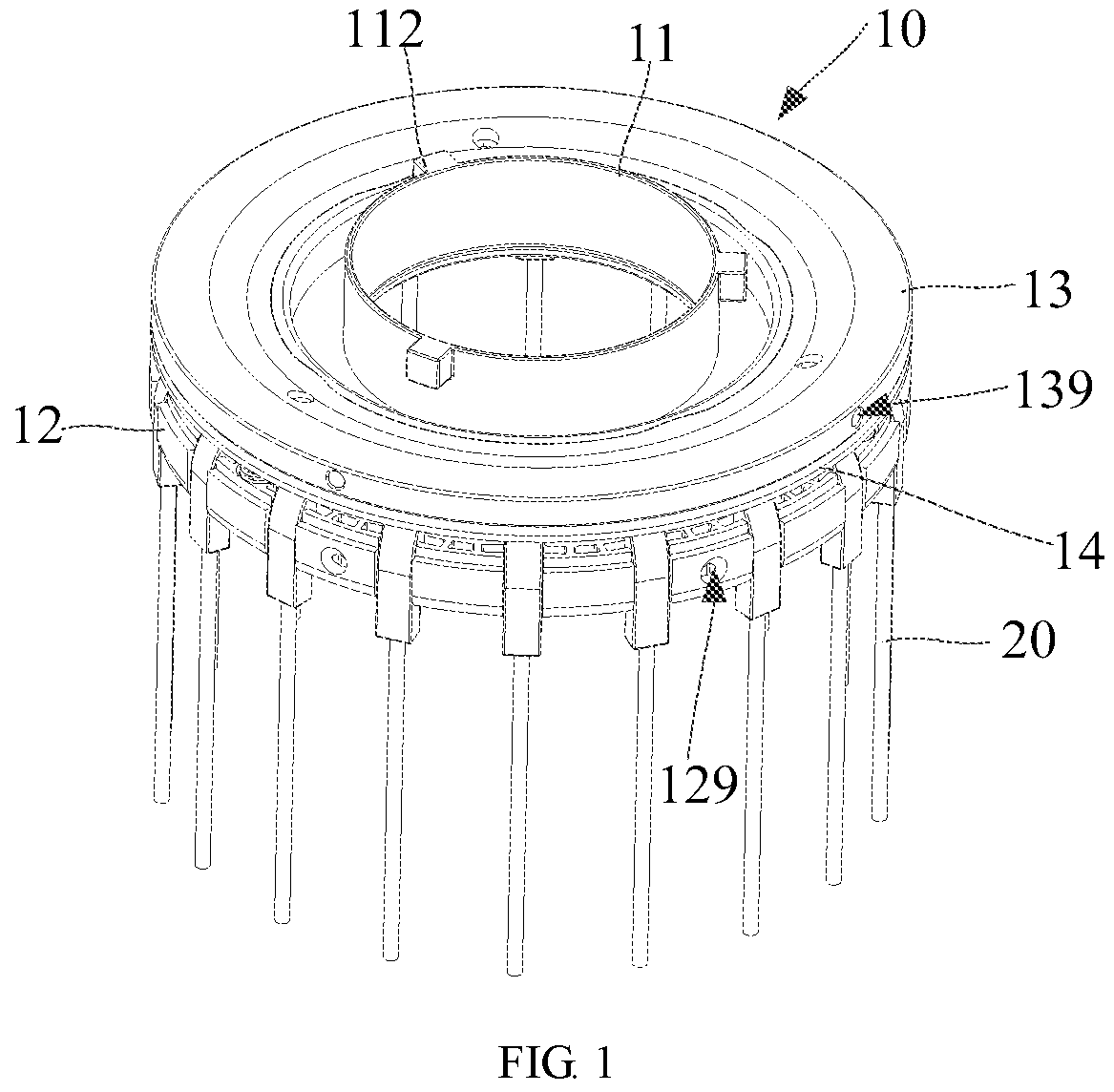 Patent US11841602 Figure 1 – Soft light box and chuck assembly thereof