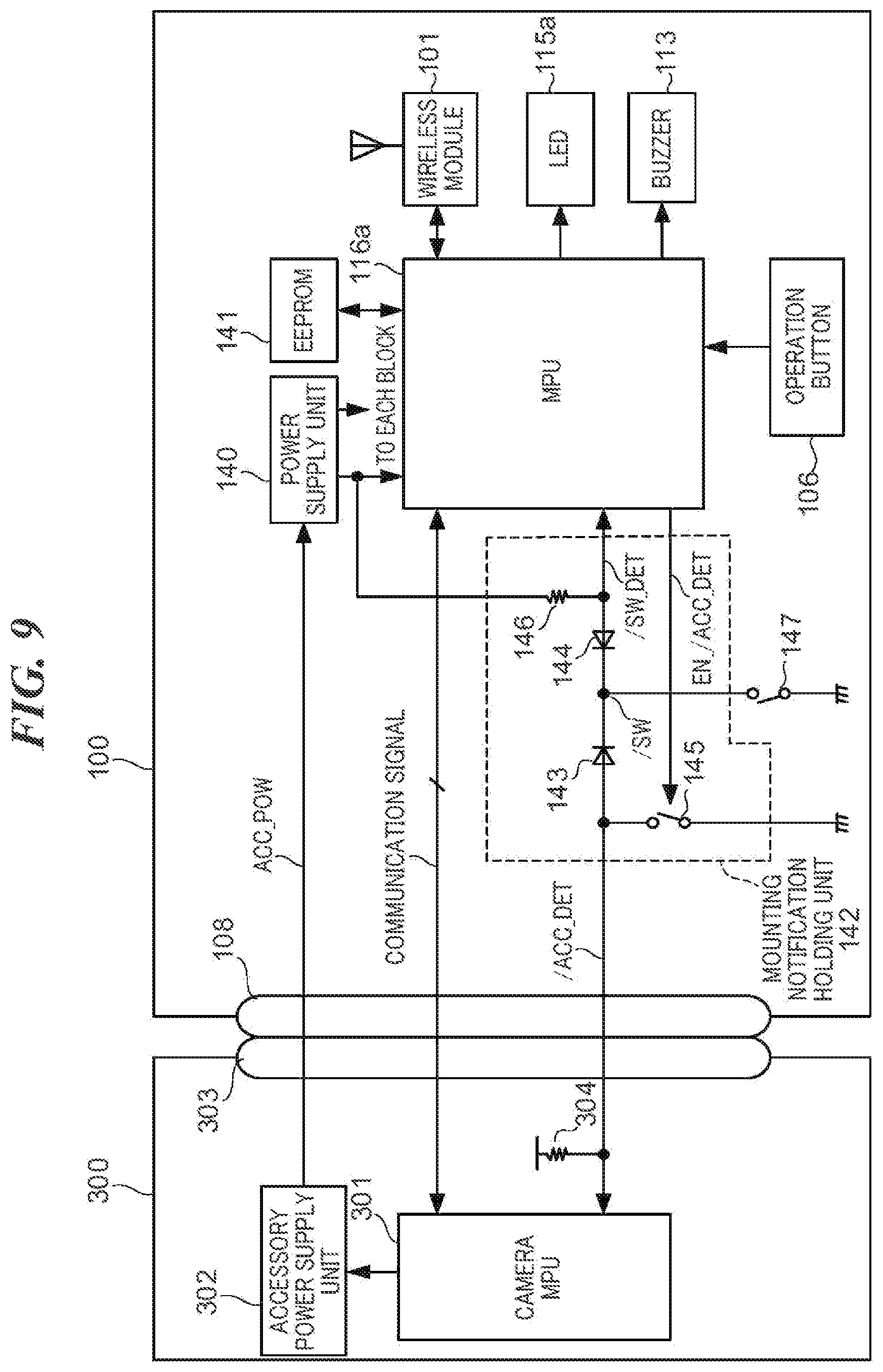 Patent US11841607 Figure 9 – Accessory device capable of being attached to or detached from electronic apparatus