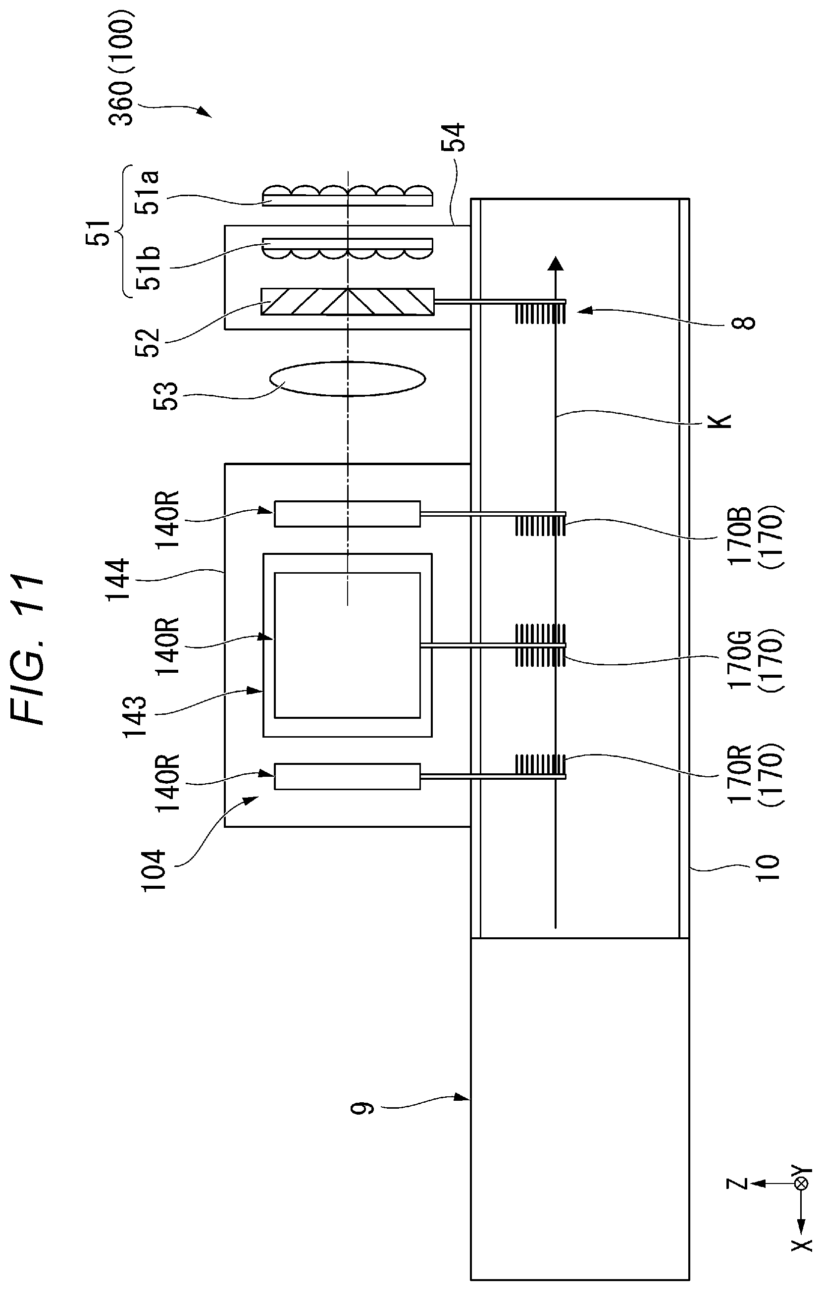 Patent US11841611 Figure 11 – Projector