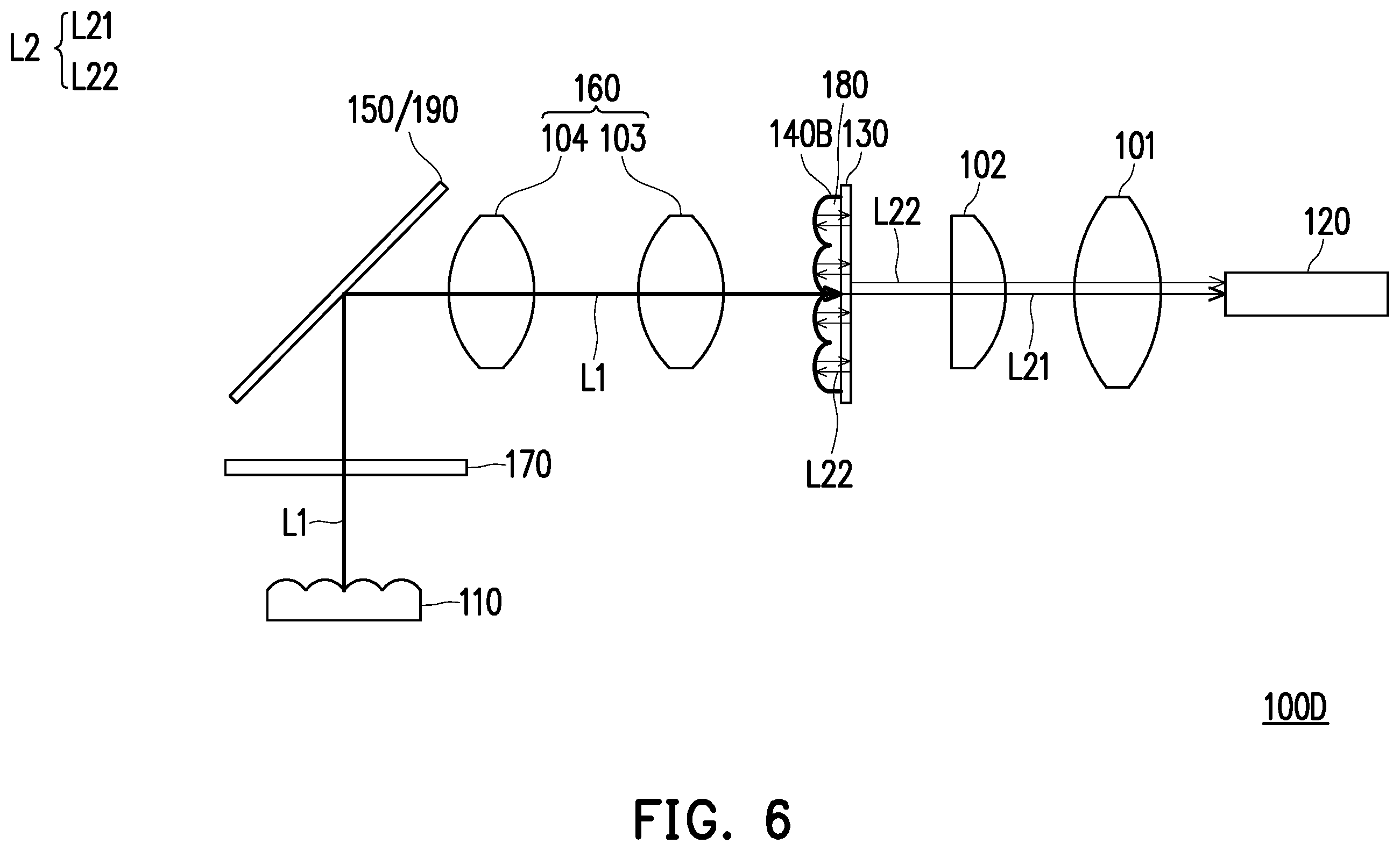 Patent US11841612 Figure 6 – Illumination system and projection device