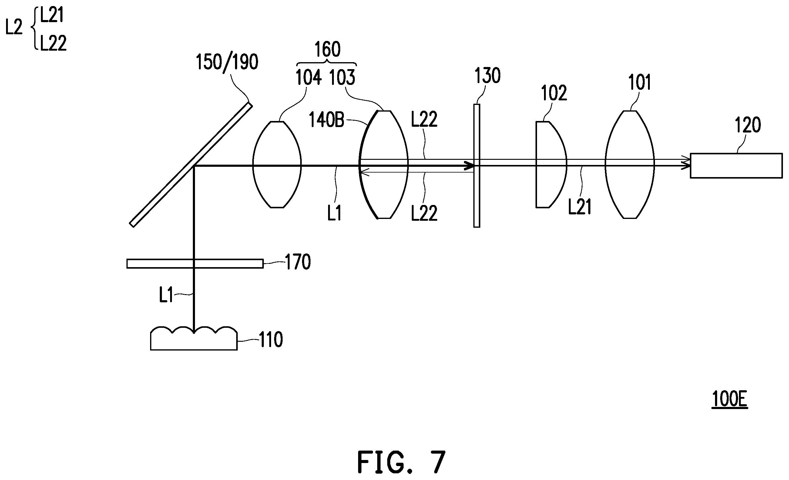 Patent US11841612 Figure 7 – Illumination system and projection device