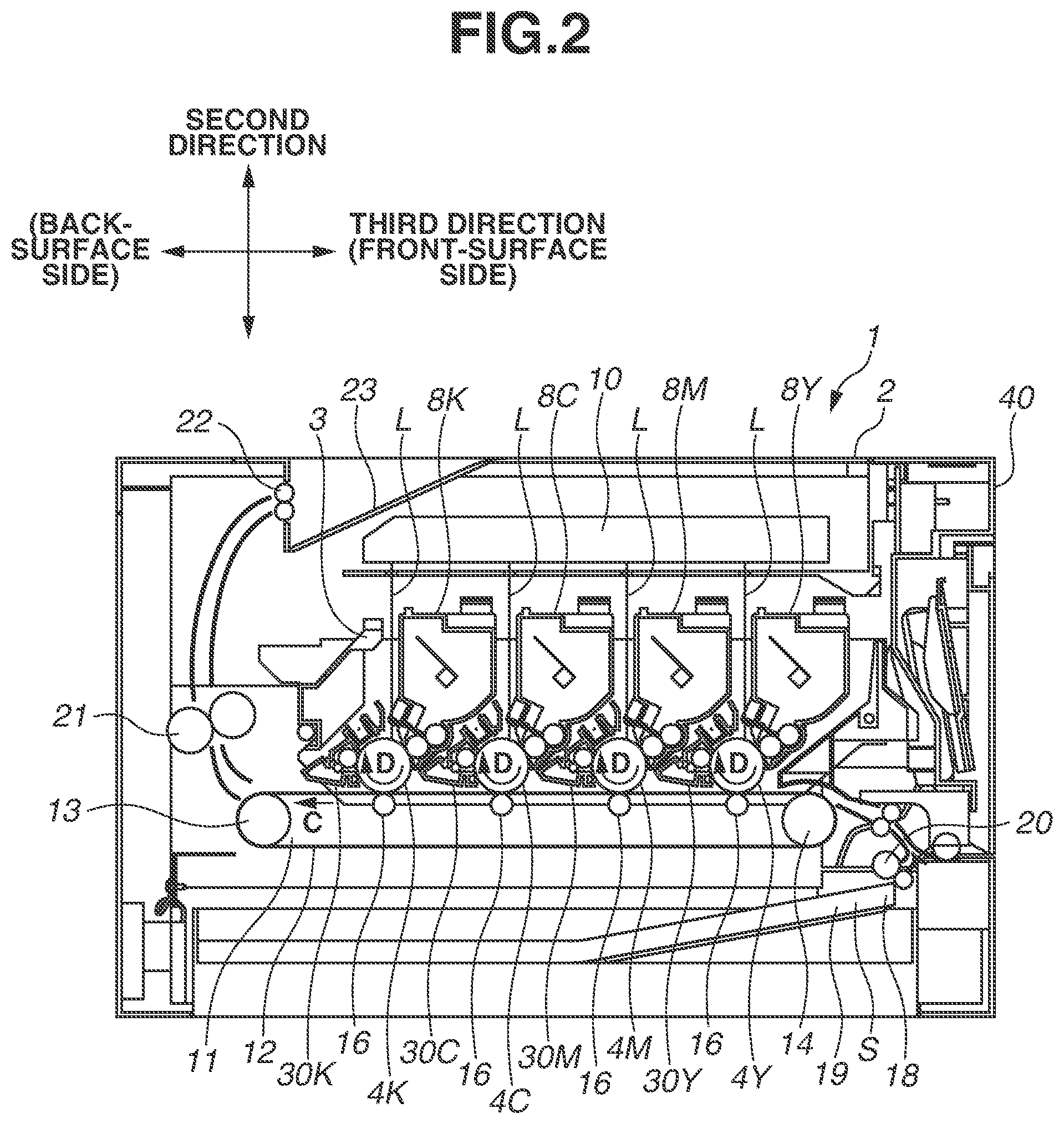 Patent US11841636 Figure 2 – Developing device to reduce leakage of developer
