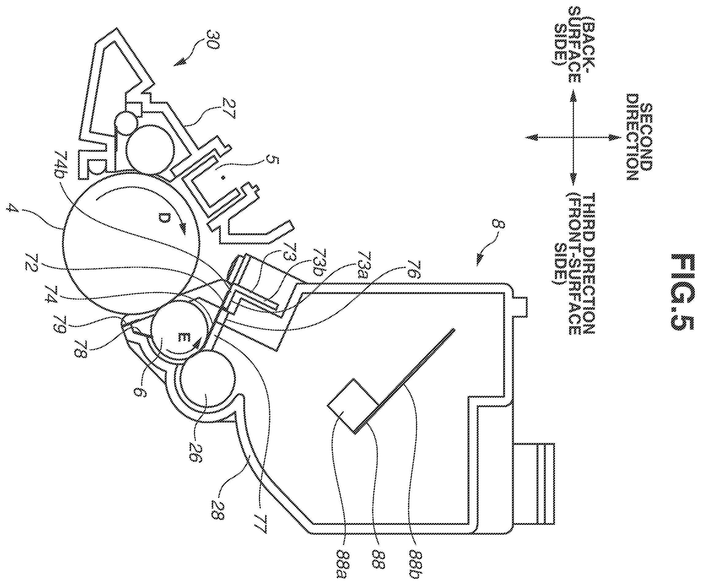 Patent US11841636 Figure 5 – Developing device to reduce leakage of developer