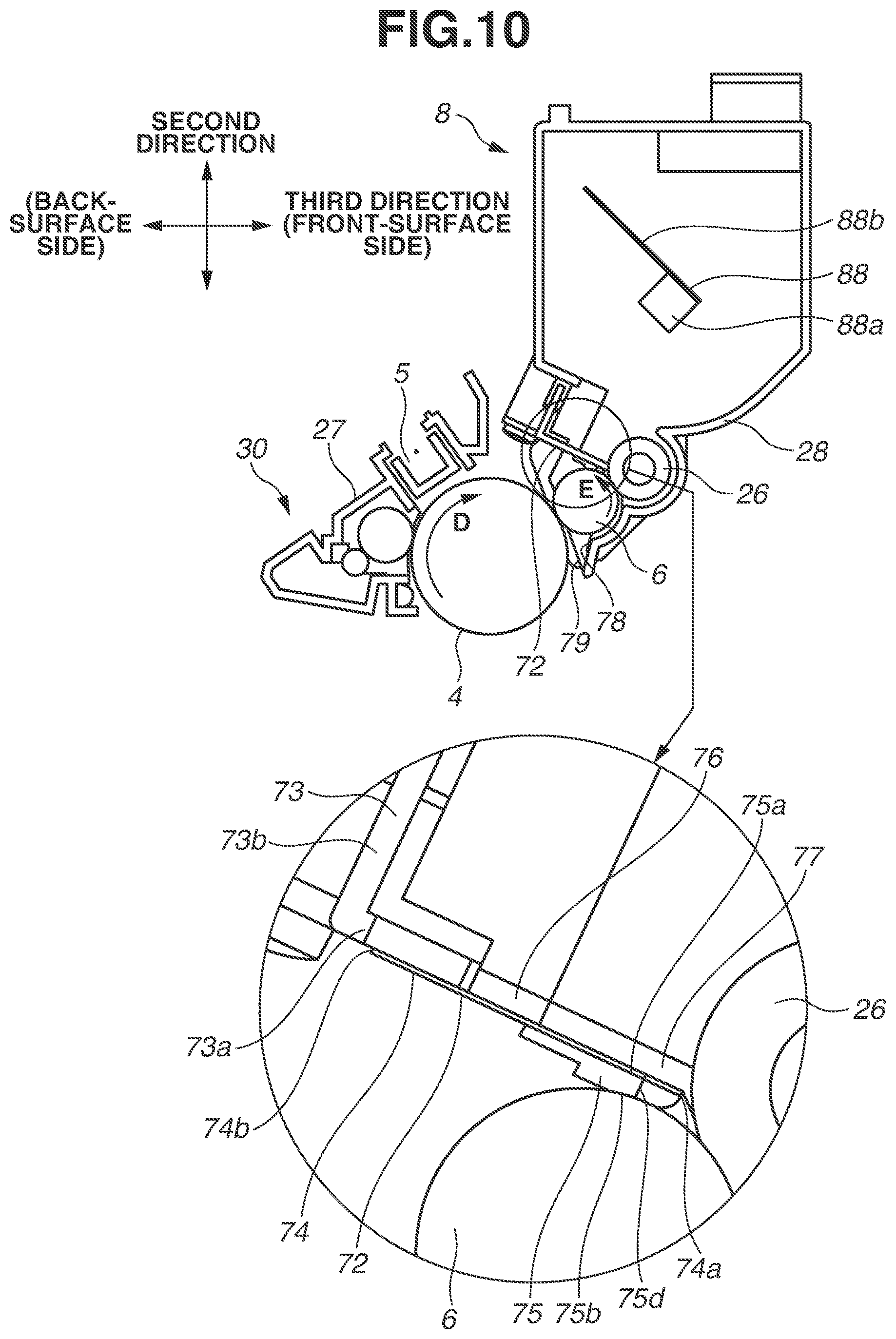 Patent US11841636 Figure 10 – Developing device to reduce leakage of developer