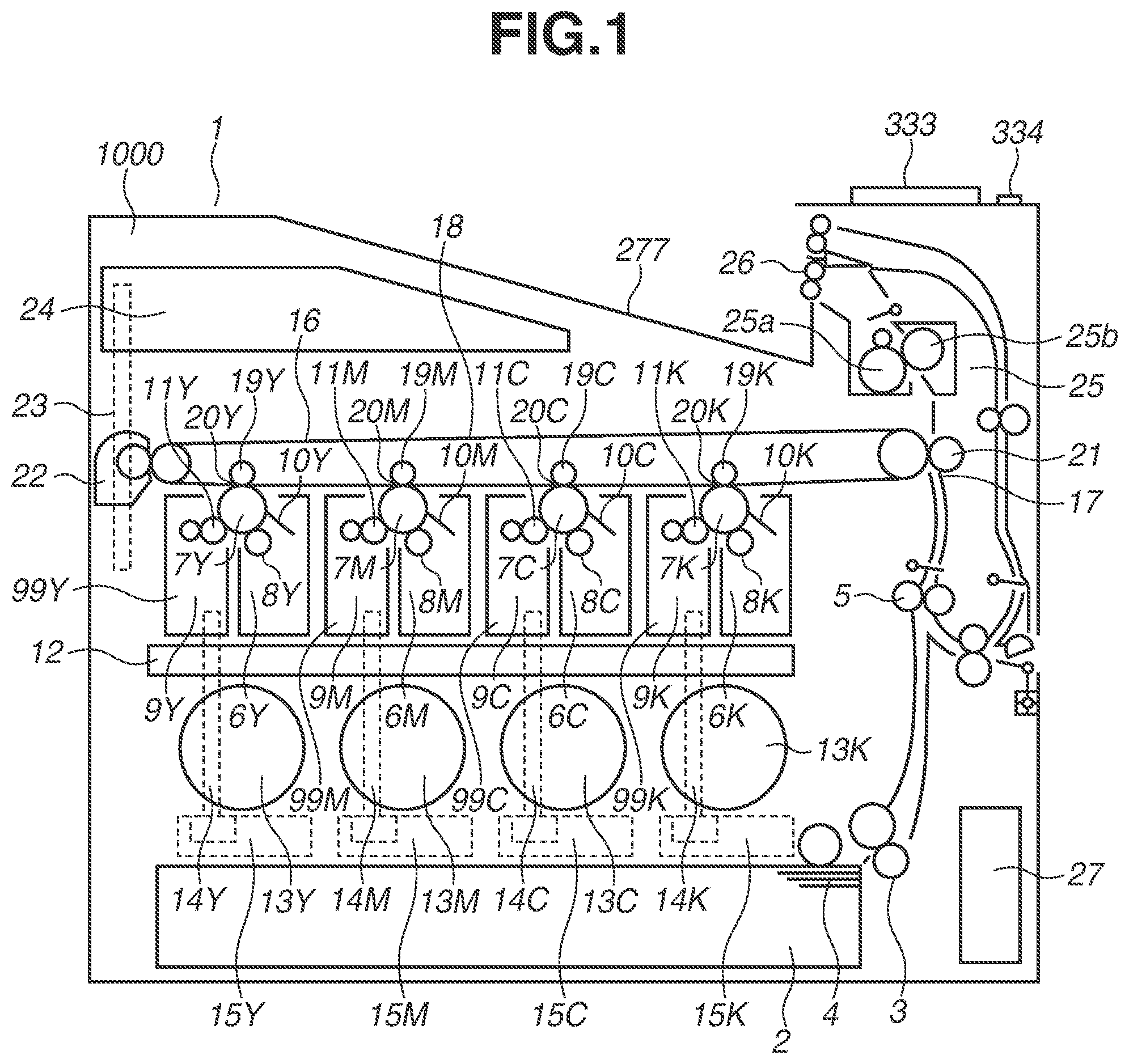 Patent US11841639 Figure 1 – Image forming apparatus having an abnormality detection mode