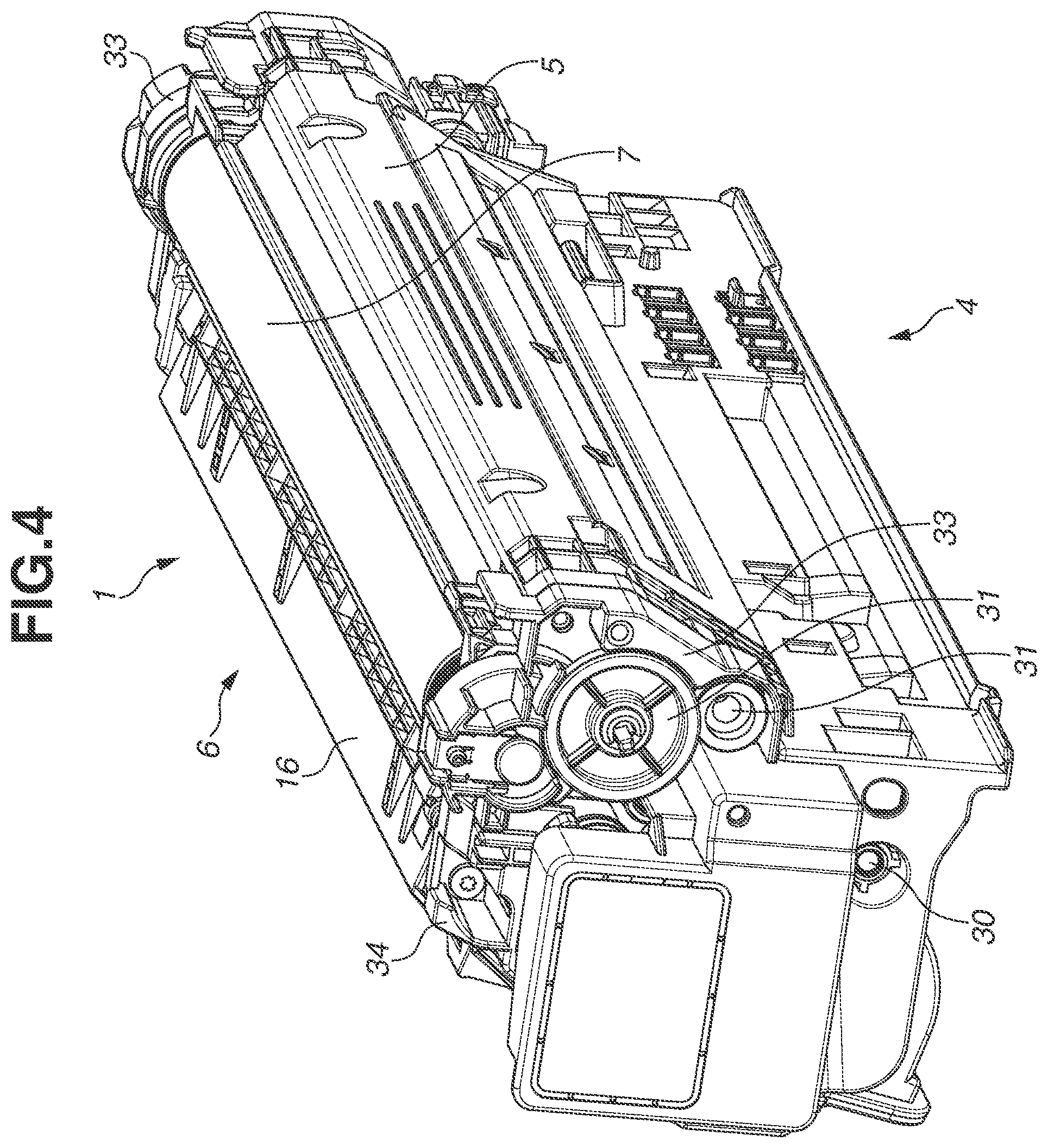 Patent US11841644 Figure 4 – Toner cartridge and image forming apparatus including a screw to convey toner in the cartridge, an elastic member to loosen the toner, and a means to discharge toner together with air to the outside of the cartridge