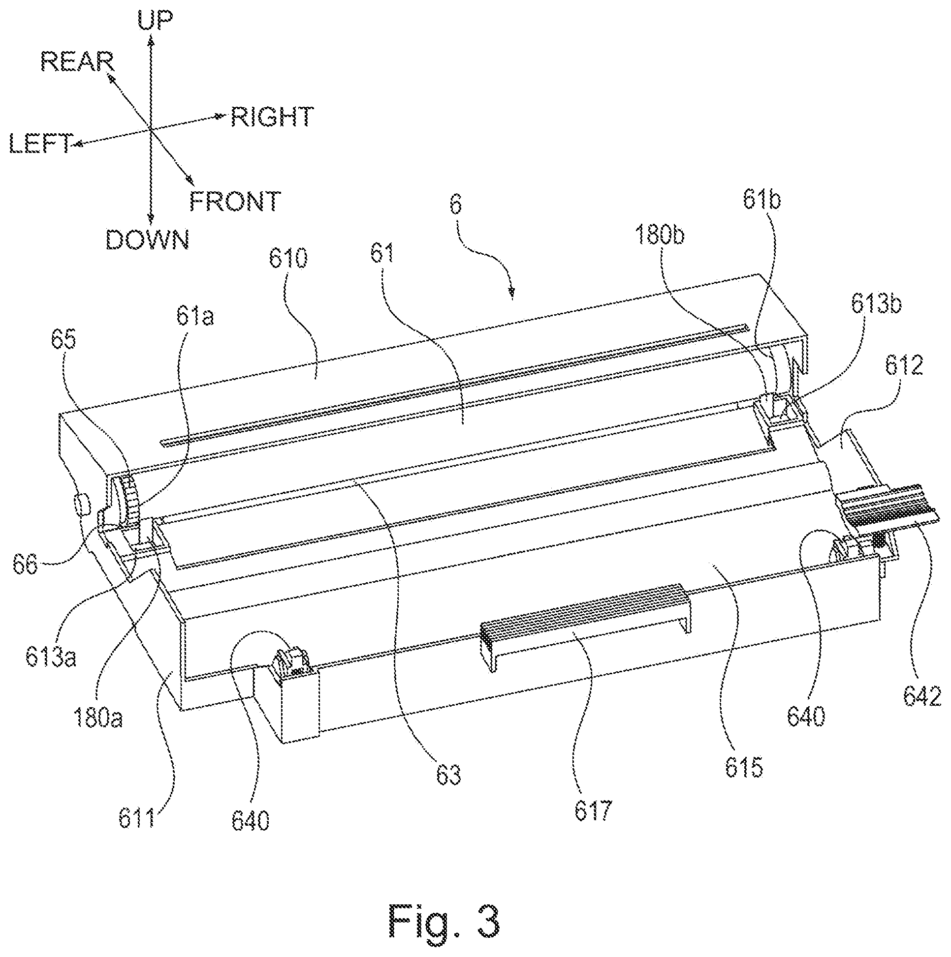 Patent US11841647 Figure 3 – Cartridge and developing cartridge including a frame and sheet member provided at end side of the frame