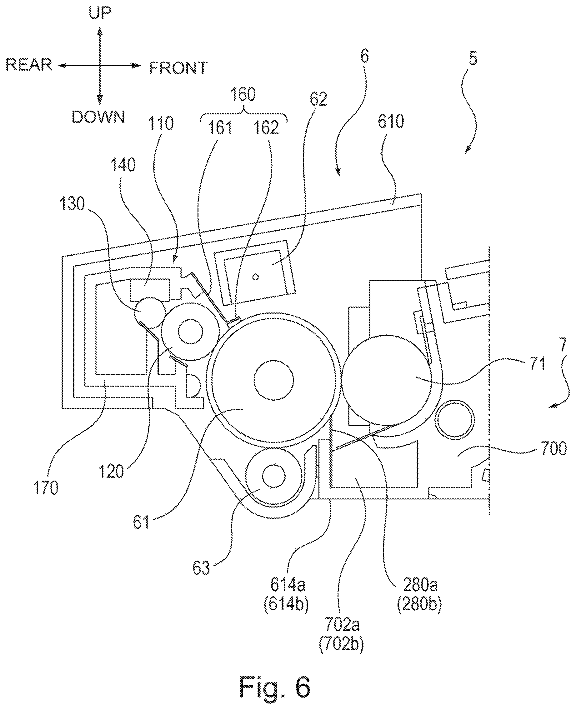 Patent US11841647 Figure 6 – Cartridge and developing cartridge including a frame and sheet member provided at end side of the frame