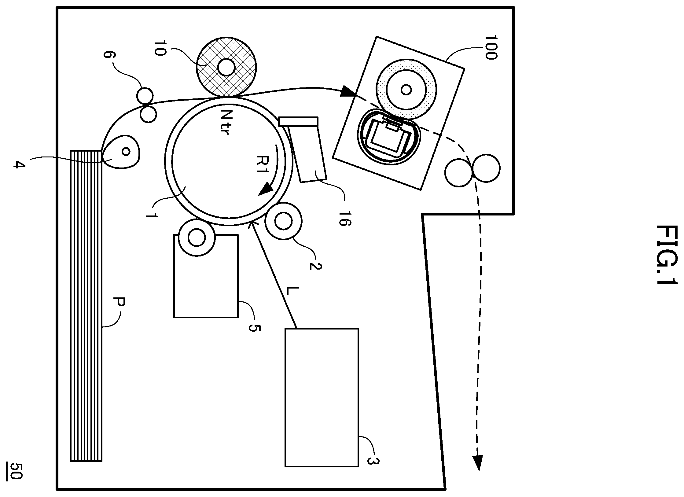 Patent US11841658 Figure 1 – Fixing apparatus with a detection element disposed in a hole portion of a heater holder member and image forming apparatus