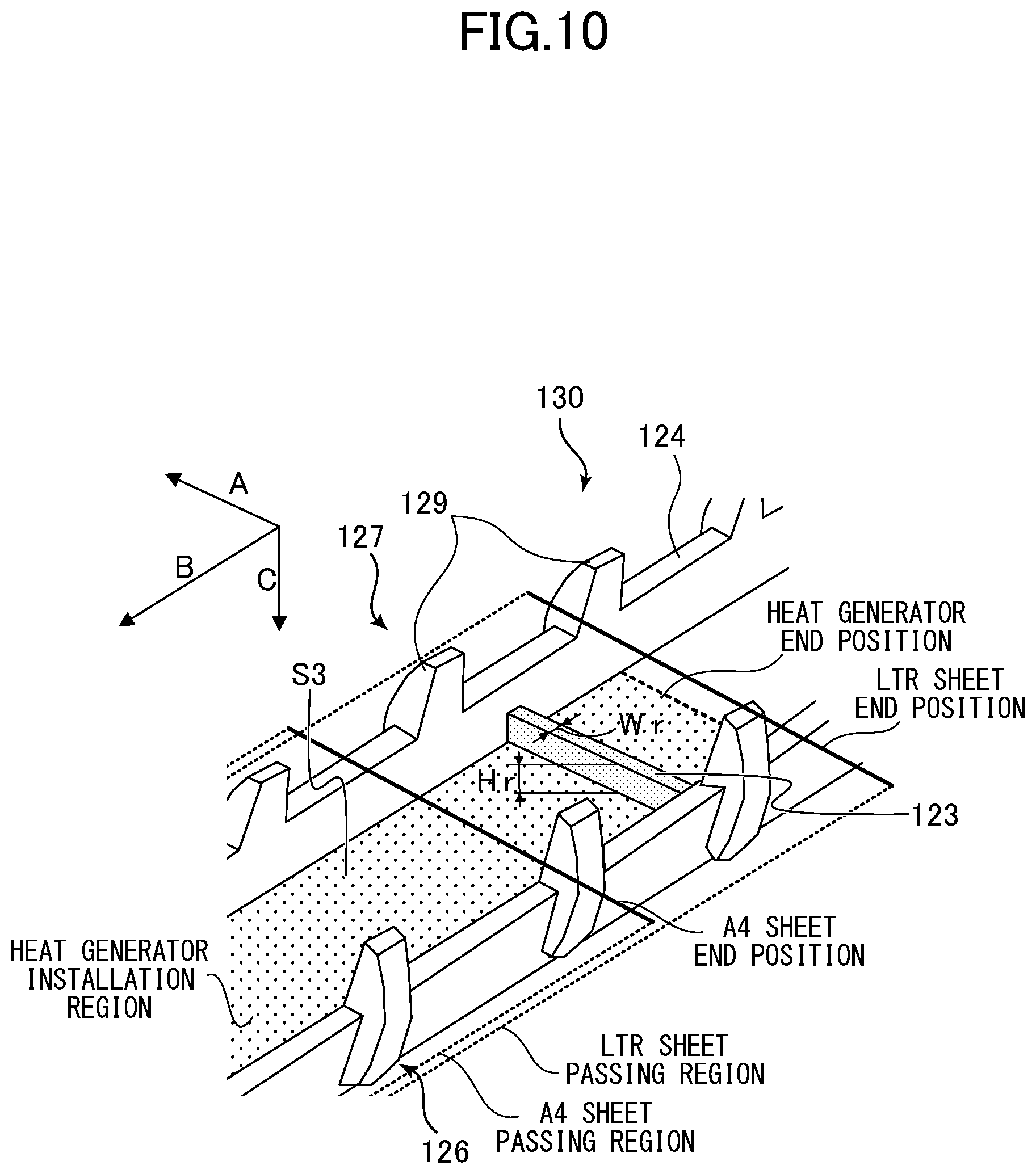 Patent US11841658 Figure 10 – Fixing apparatus with a detection element disposed in a hole portion of a heater holder member and image forming apparatus