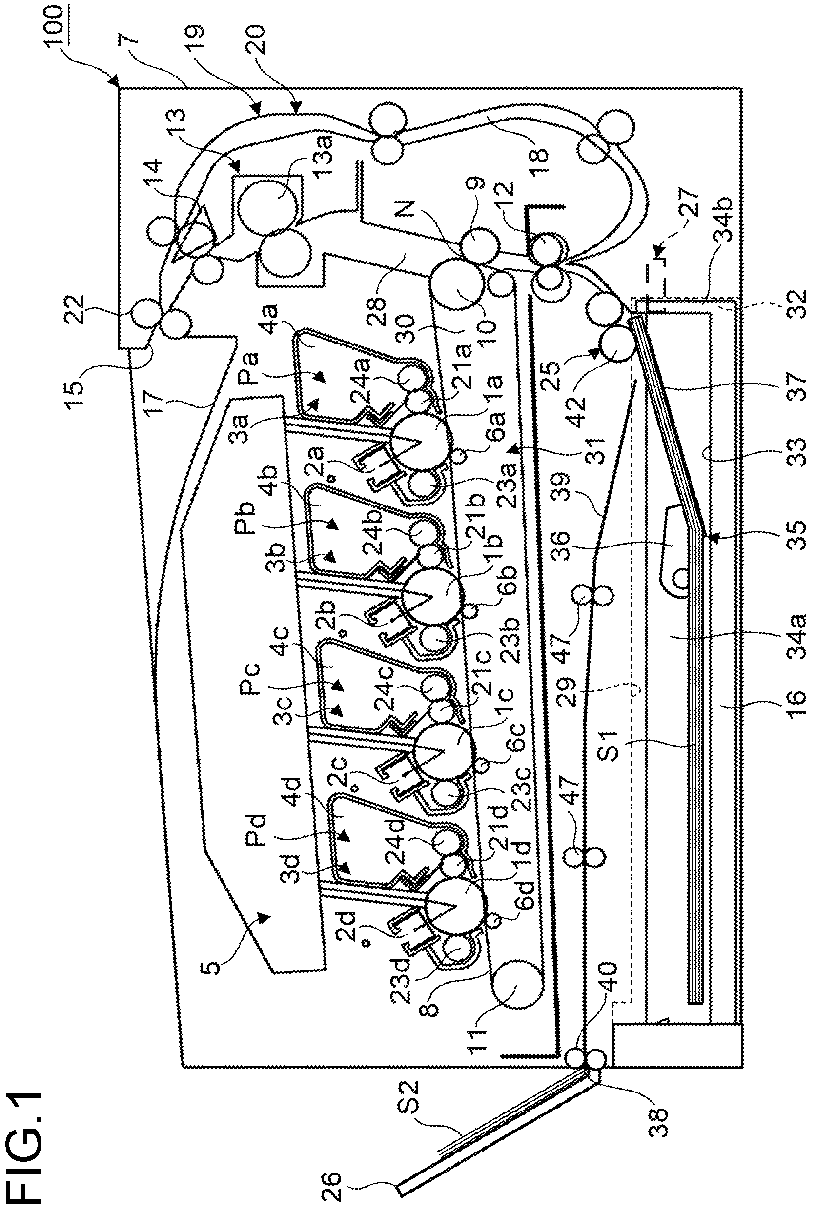 Patent US11841662 Figure 1 – Sheet conveyance unit and image forming system therewith