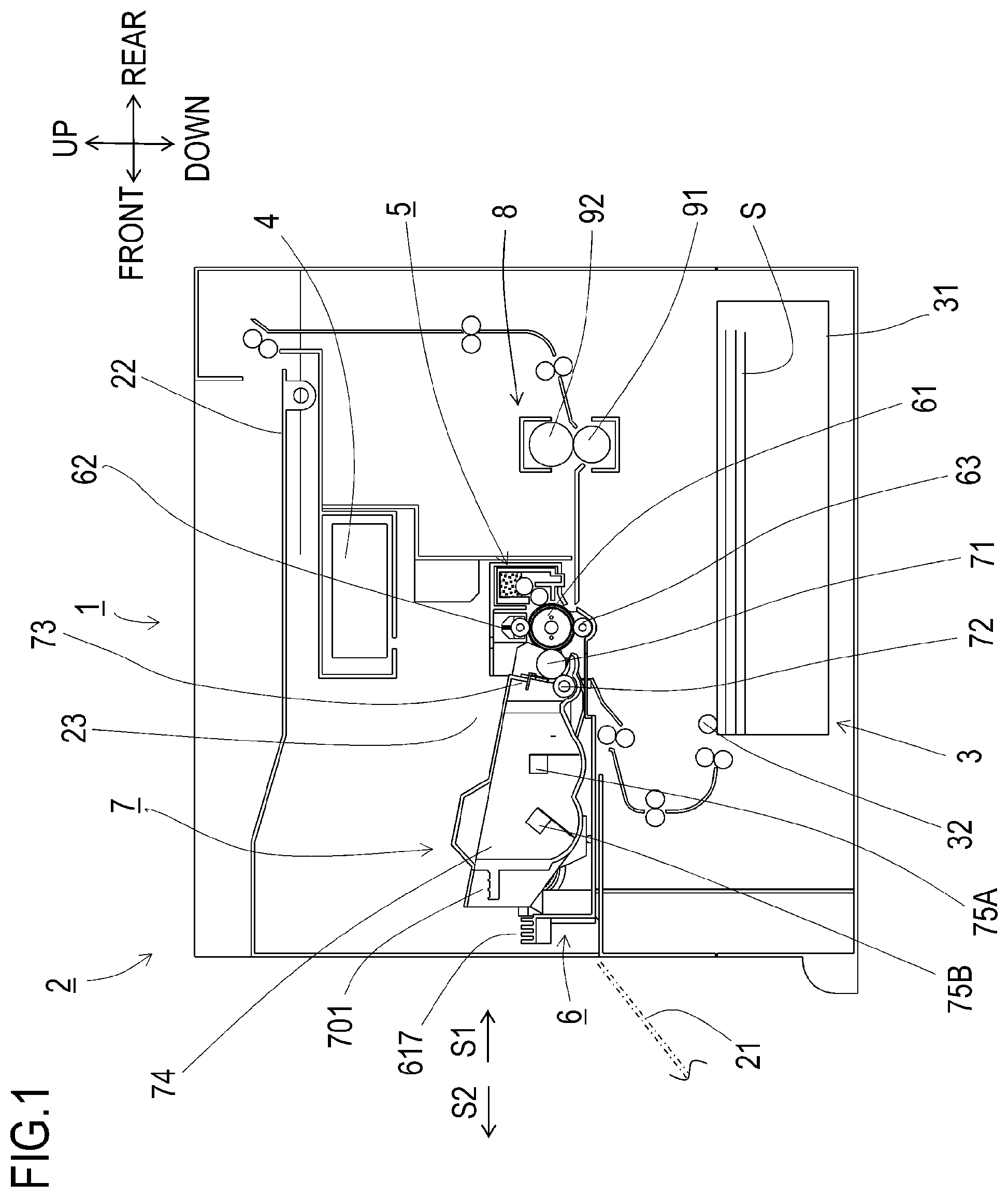 Patent US11841668 — Foreign substance collection apparatus, process cartridge, and image forming apparatus — Figure 1