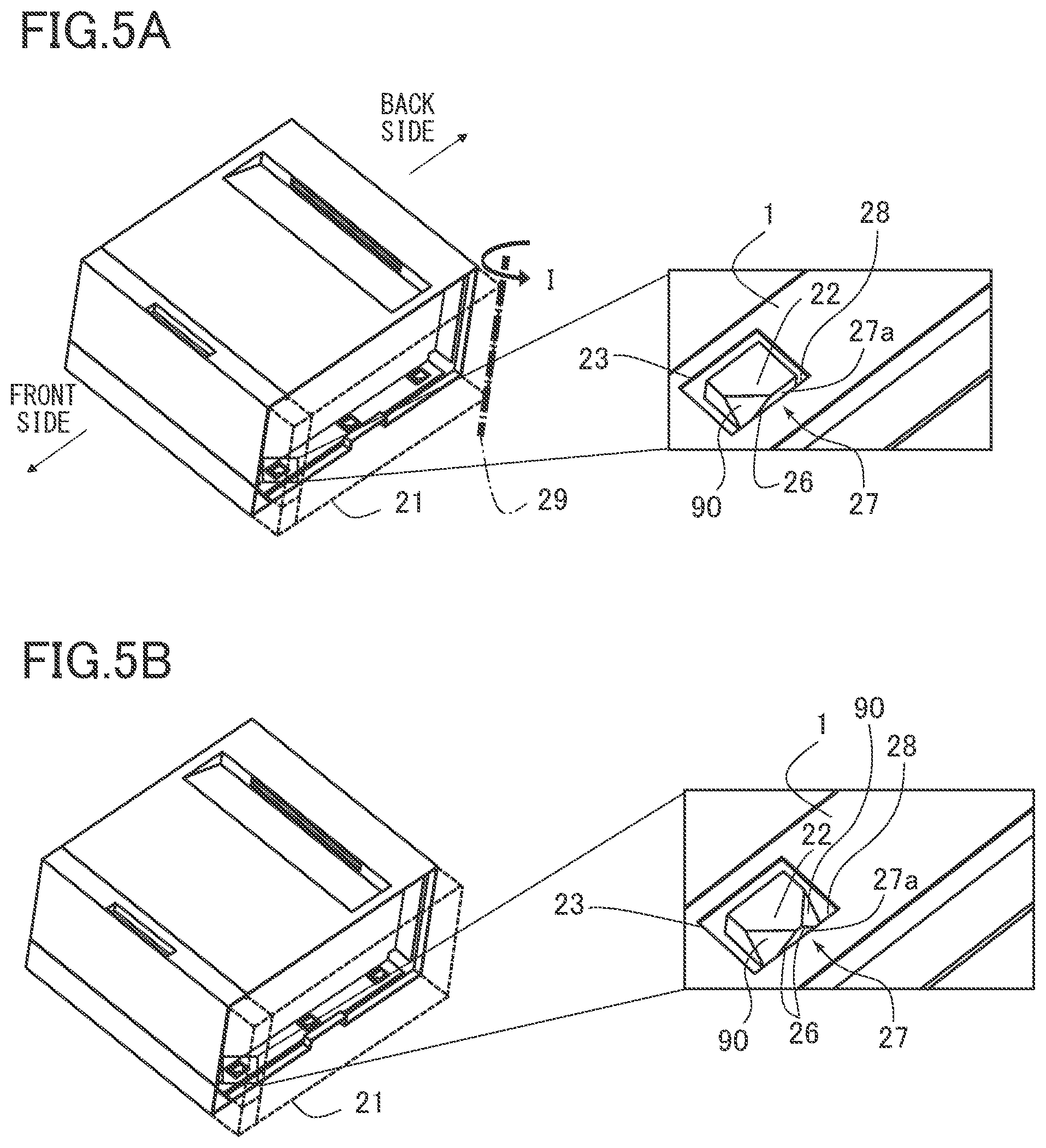 Patent US11841671 Figure 5 – Apparatus and image forming apparatus having cover attached by first and second engagement portions