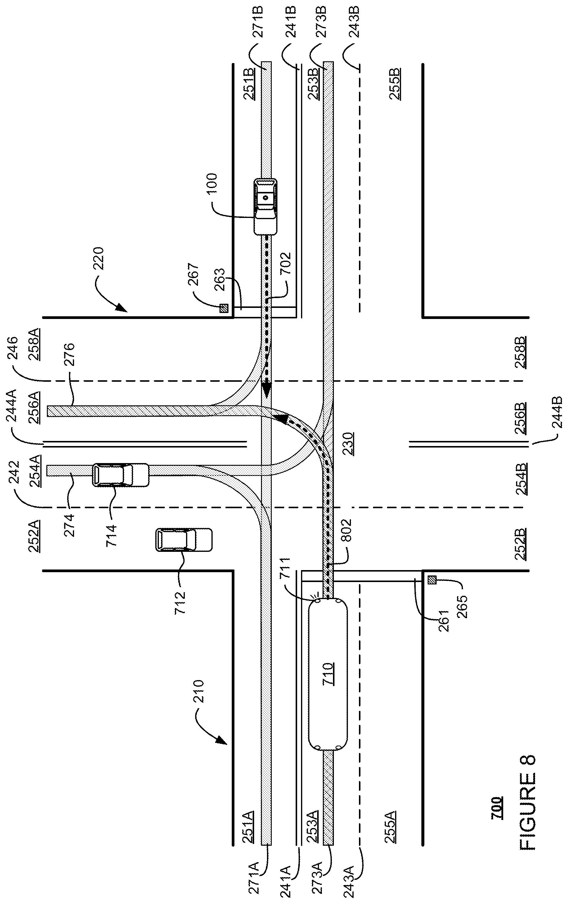 Patent US11841704 Figure 8 – Behavior prediction for railway agents for autonomous driving system