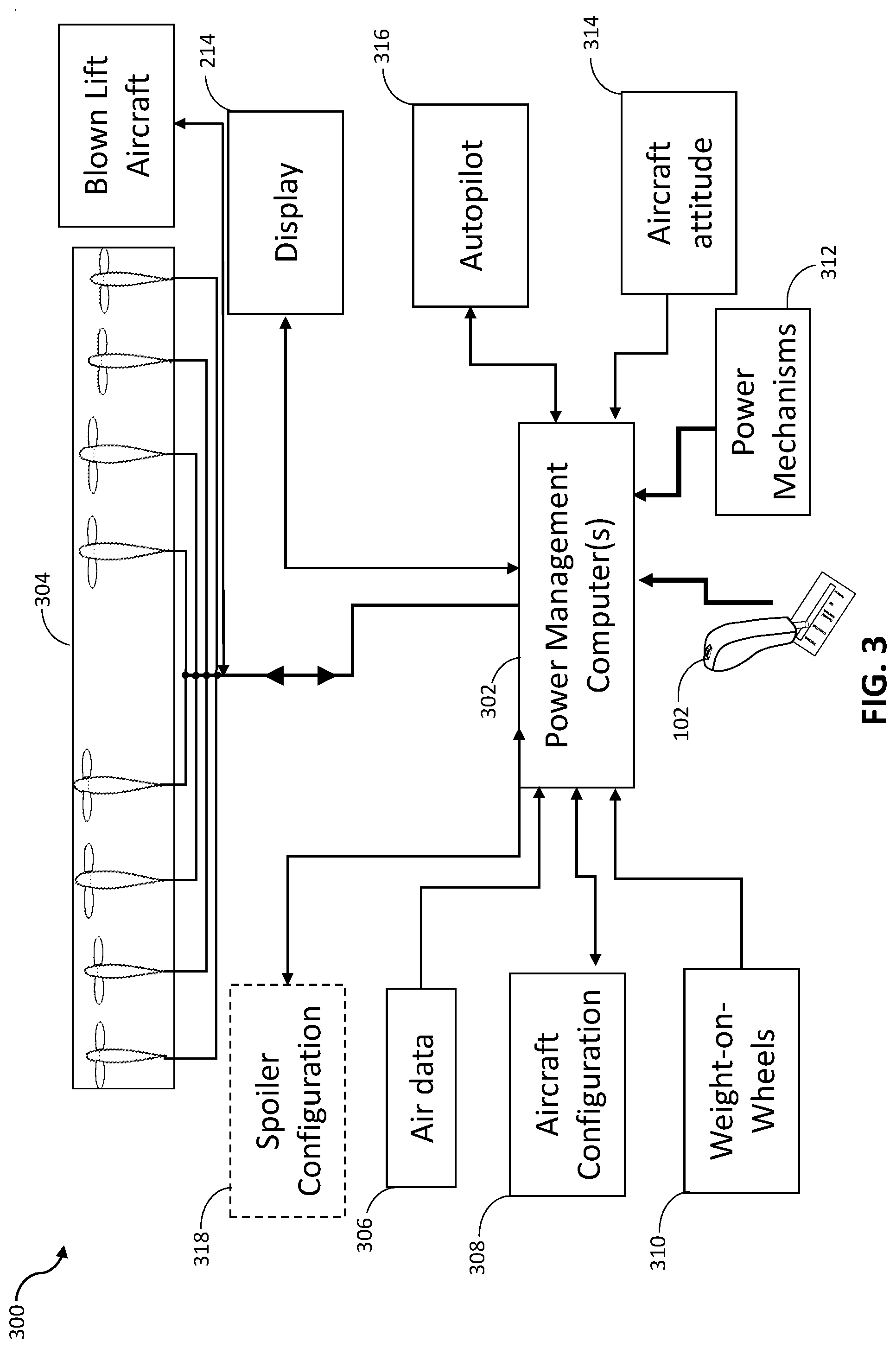Patent US11841712 Figure 3 – System and method for controlling flight path of a blown lift aircraft