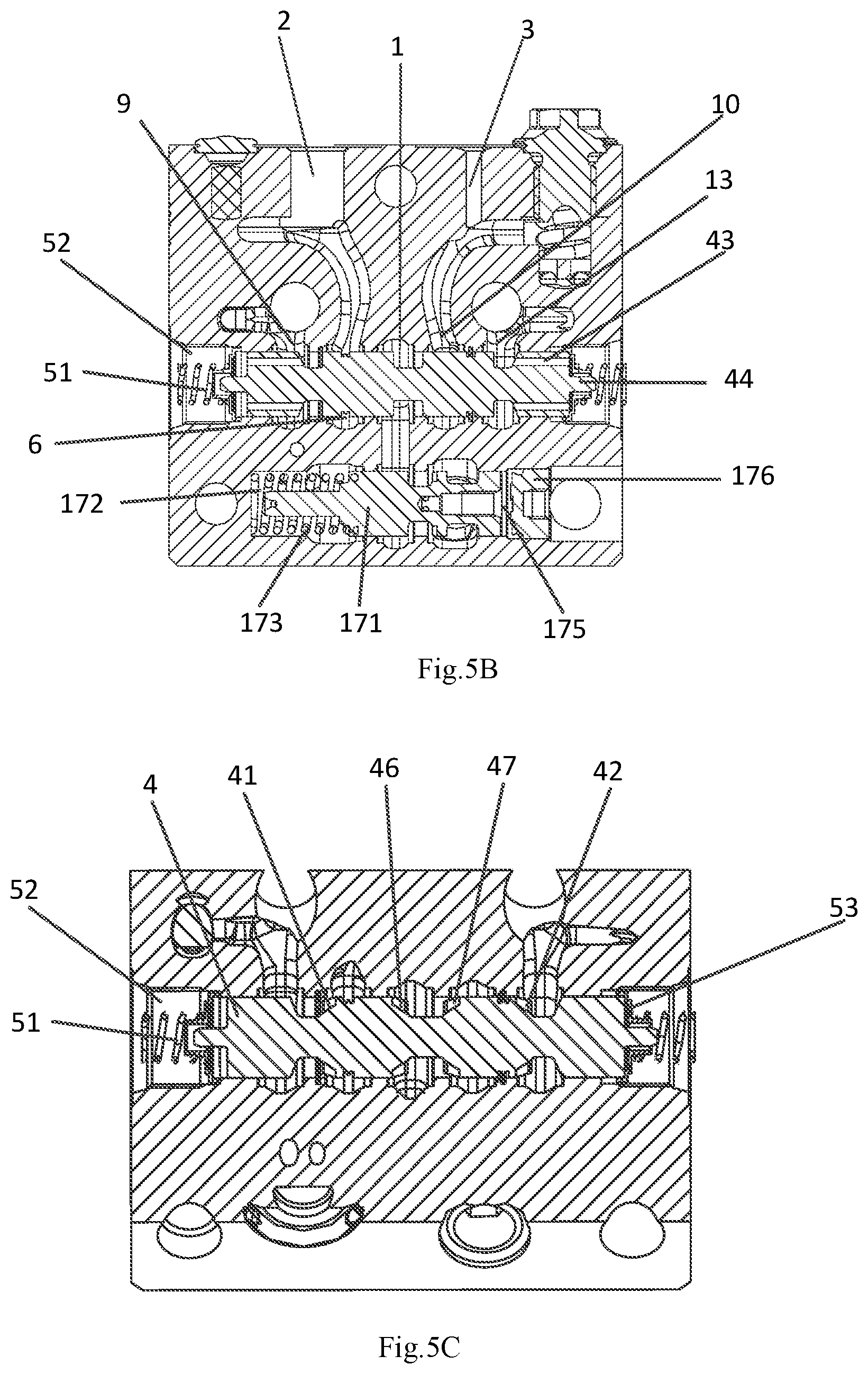 Patent US11841716 Figure 6 – Load-sensing multi-way valve work section