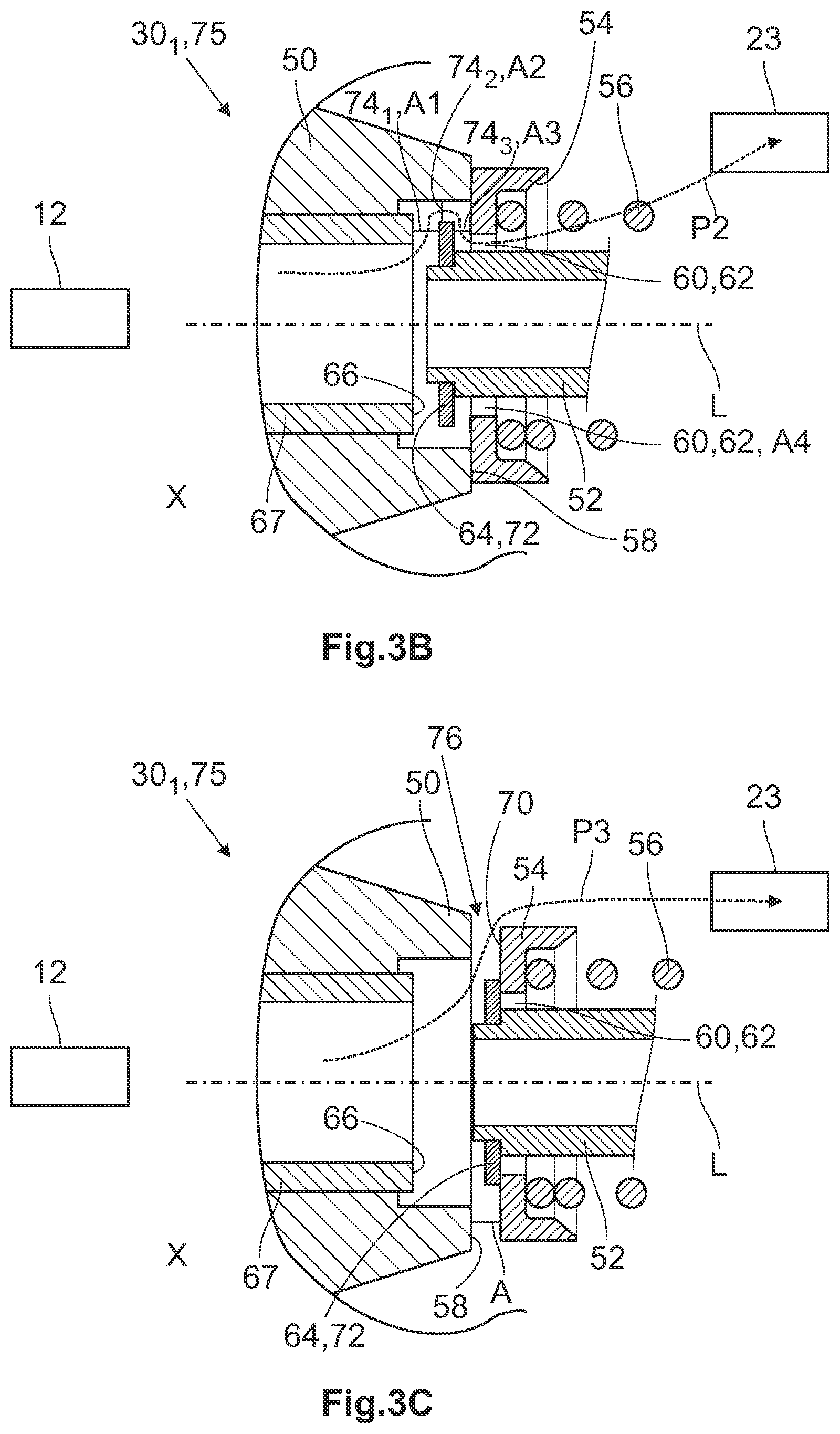 Patent US11841717 Figure 3 – Pressure control valve and device comprising such a pressure control valve , for controlling or regulating the pressure of a compressed fluid in a pilot pressure chamber