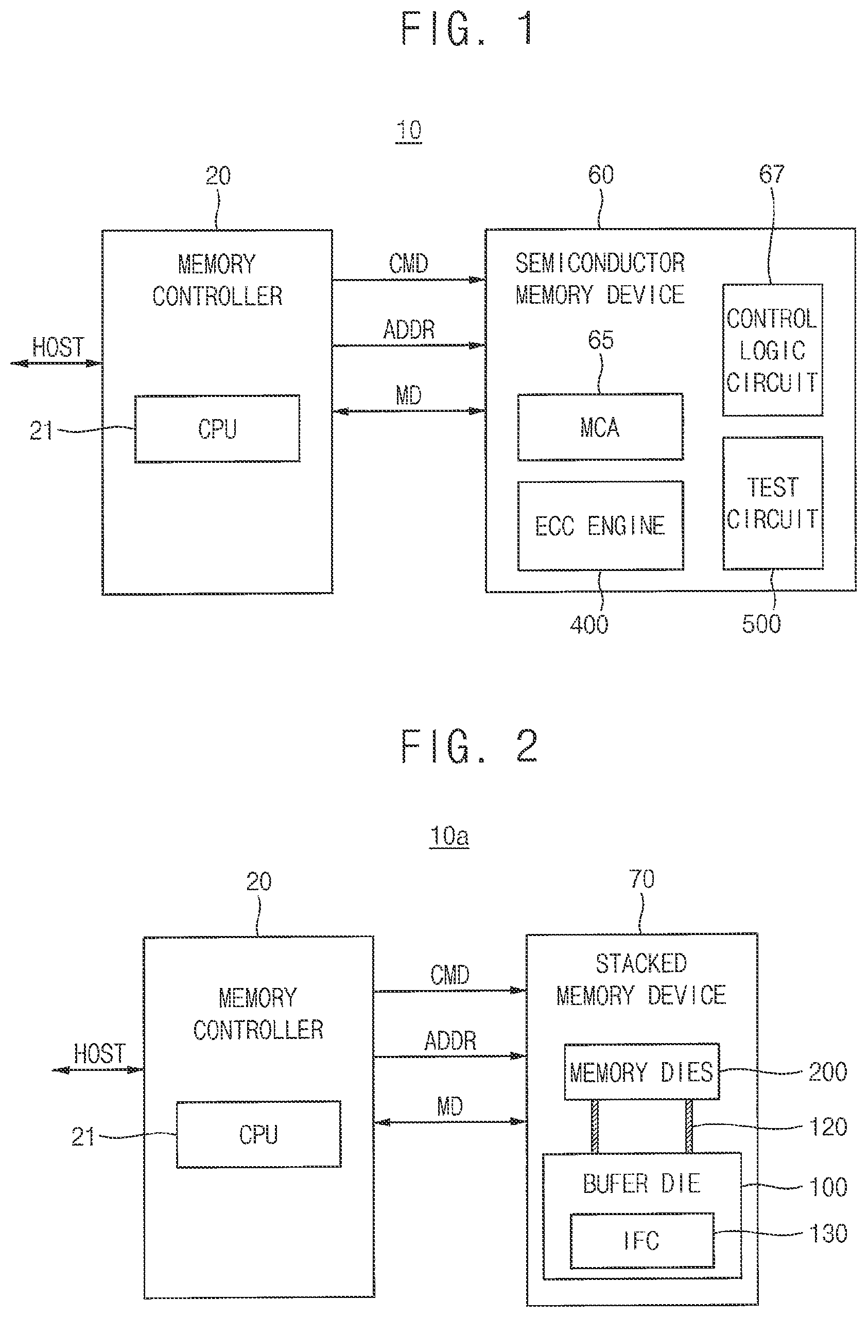 Patent US11841763 Figure 1 – Semiconductor memory devices with ECC engine defect determination based on test syndrome, test parity, expected decoding status and received decoding status