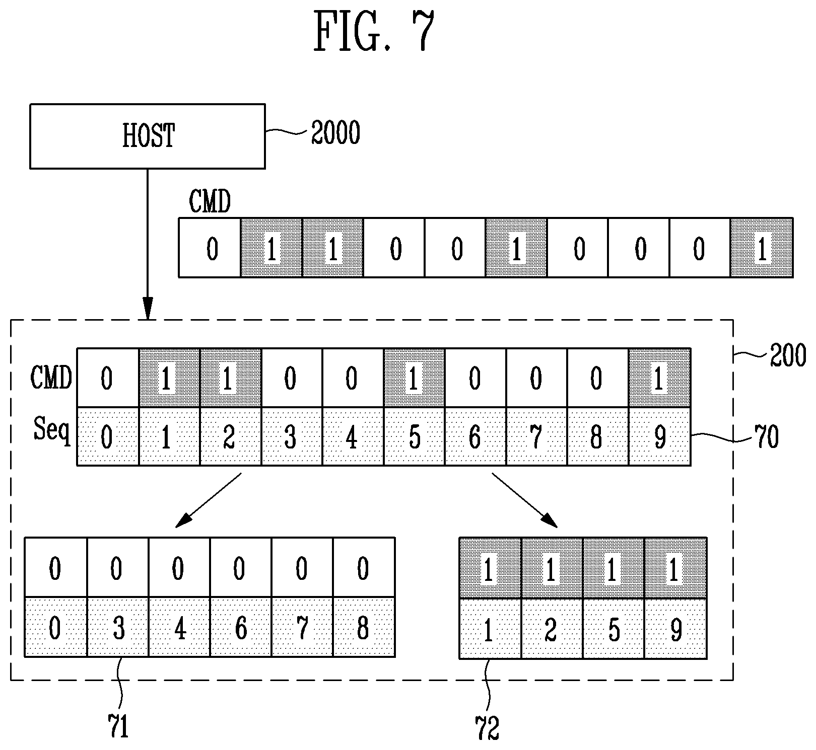 Patent US11841795 Figure 7 – Storage device for setting a flag in a mapping table according to a sequence number and operating method thereof