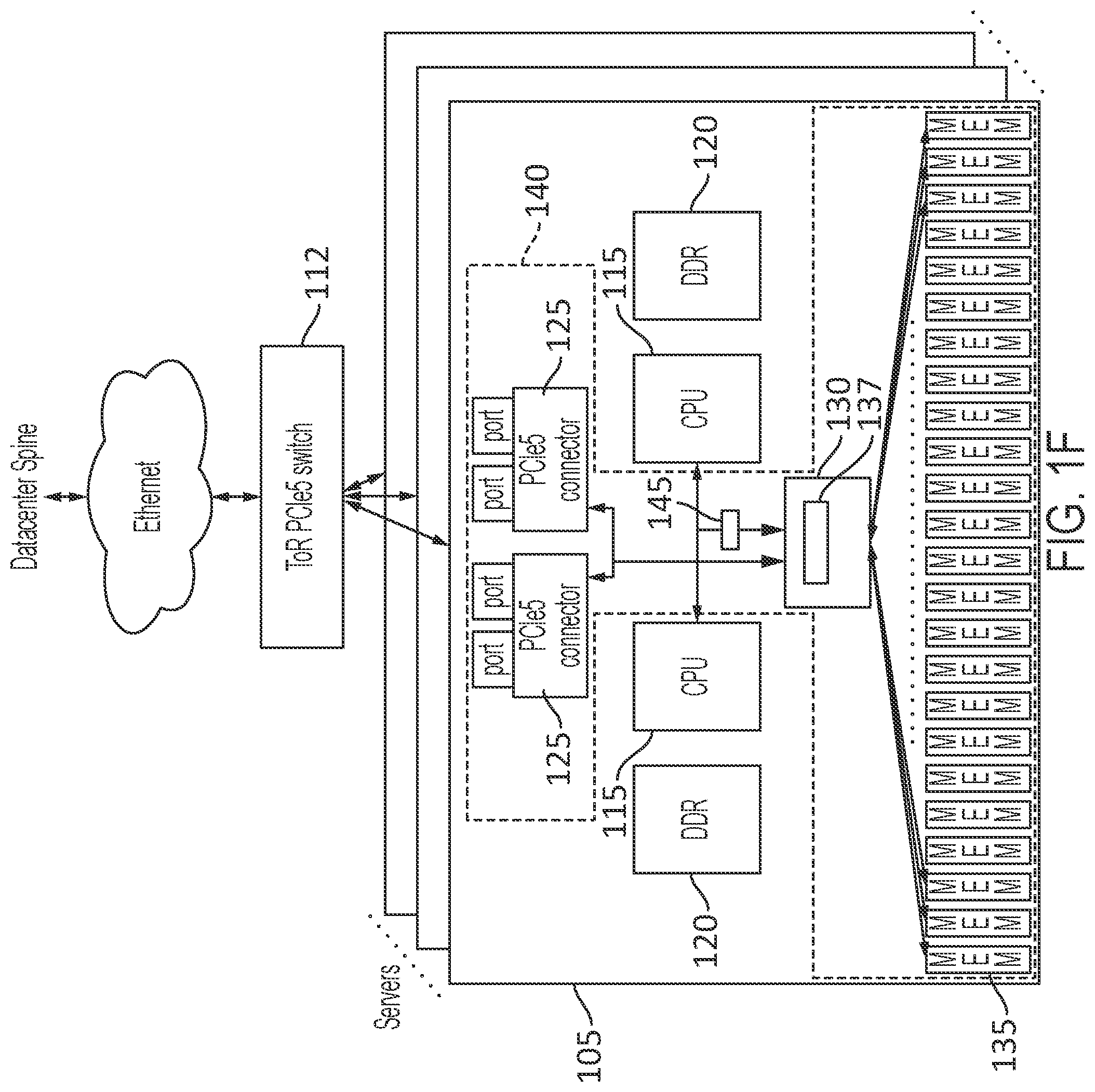 Patent US11841814 Figure 6 – System with cache-coherent memory and server-linking switch