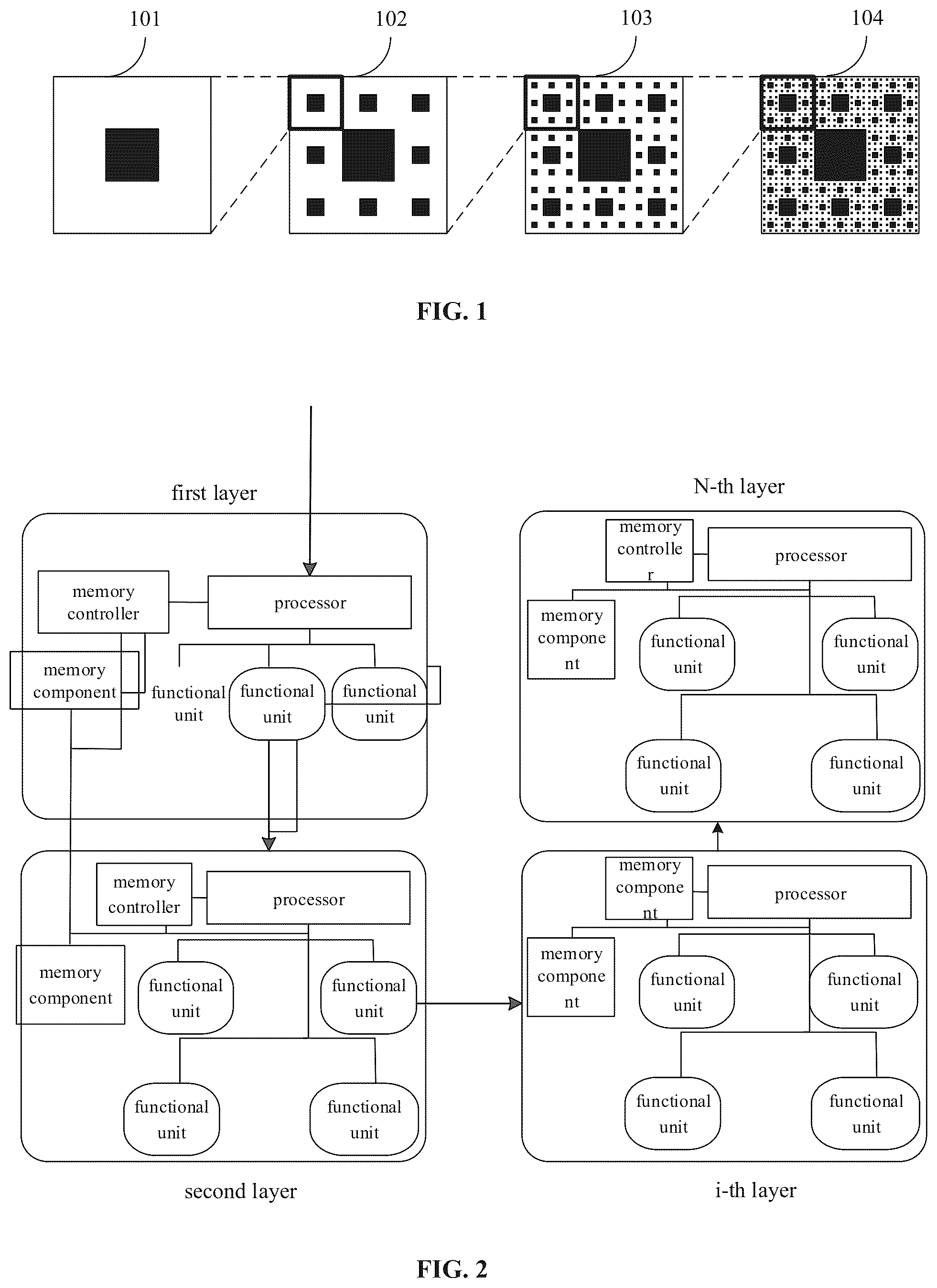 Patent US11841822 Figure 1 – Fractal calculating device and method, integrated circuit and board card