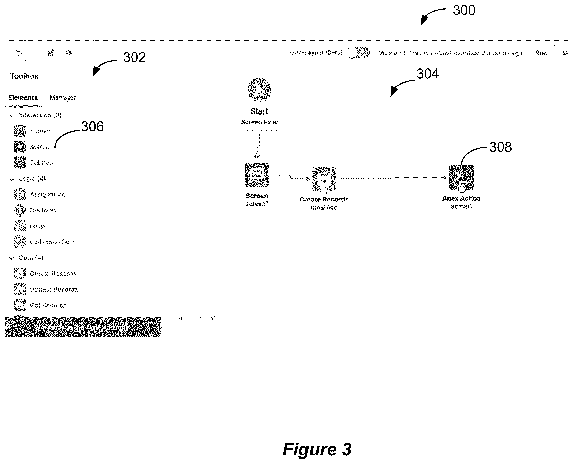 Patent US11841847 Figure 3 – Declarative transaction control
