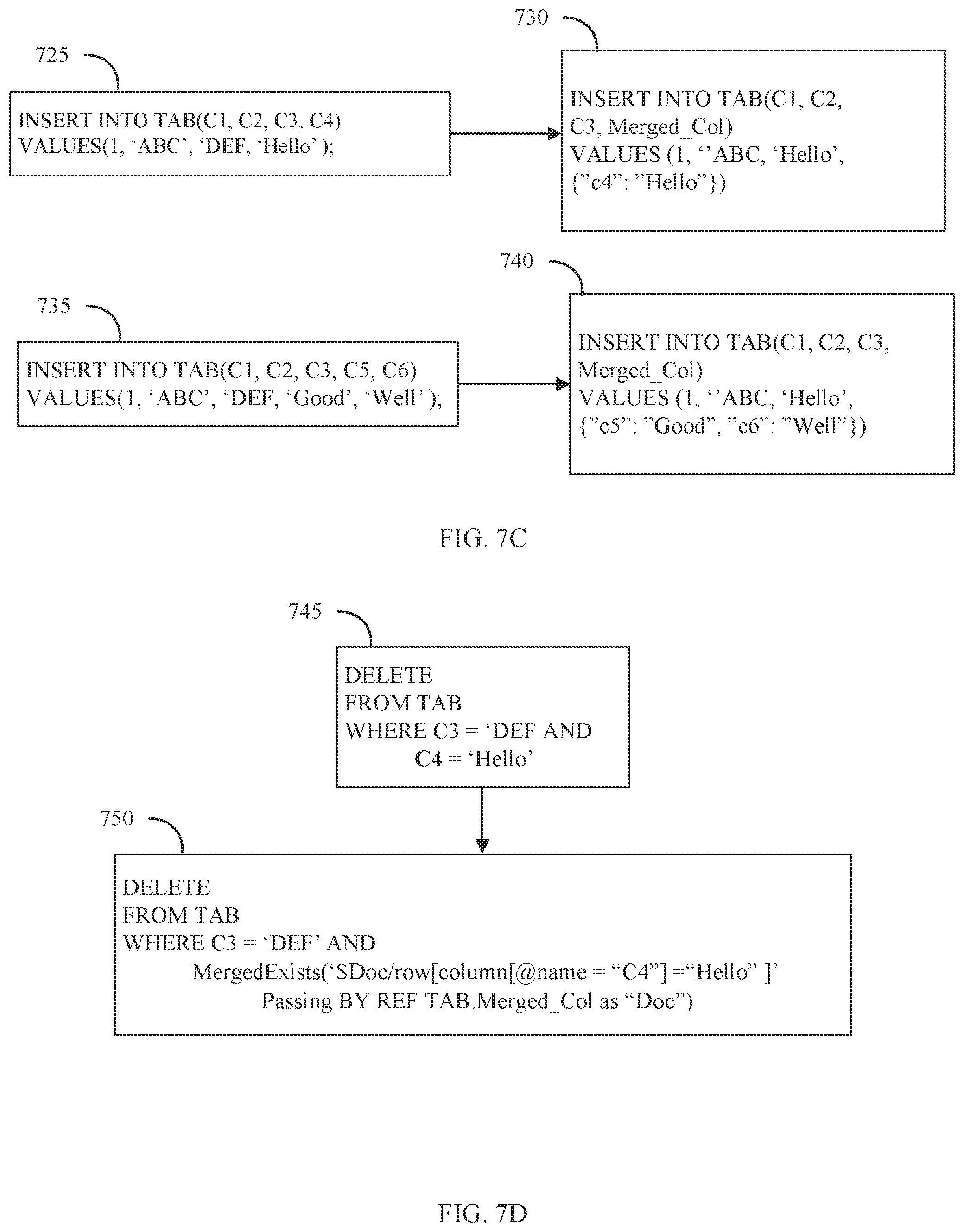 Patent US11841857 Figure 8 – Query efficiency using merged columns