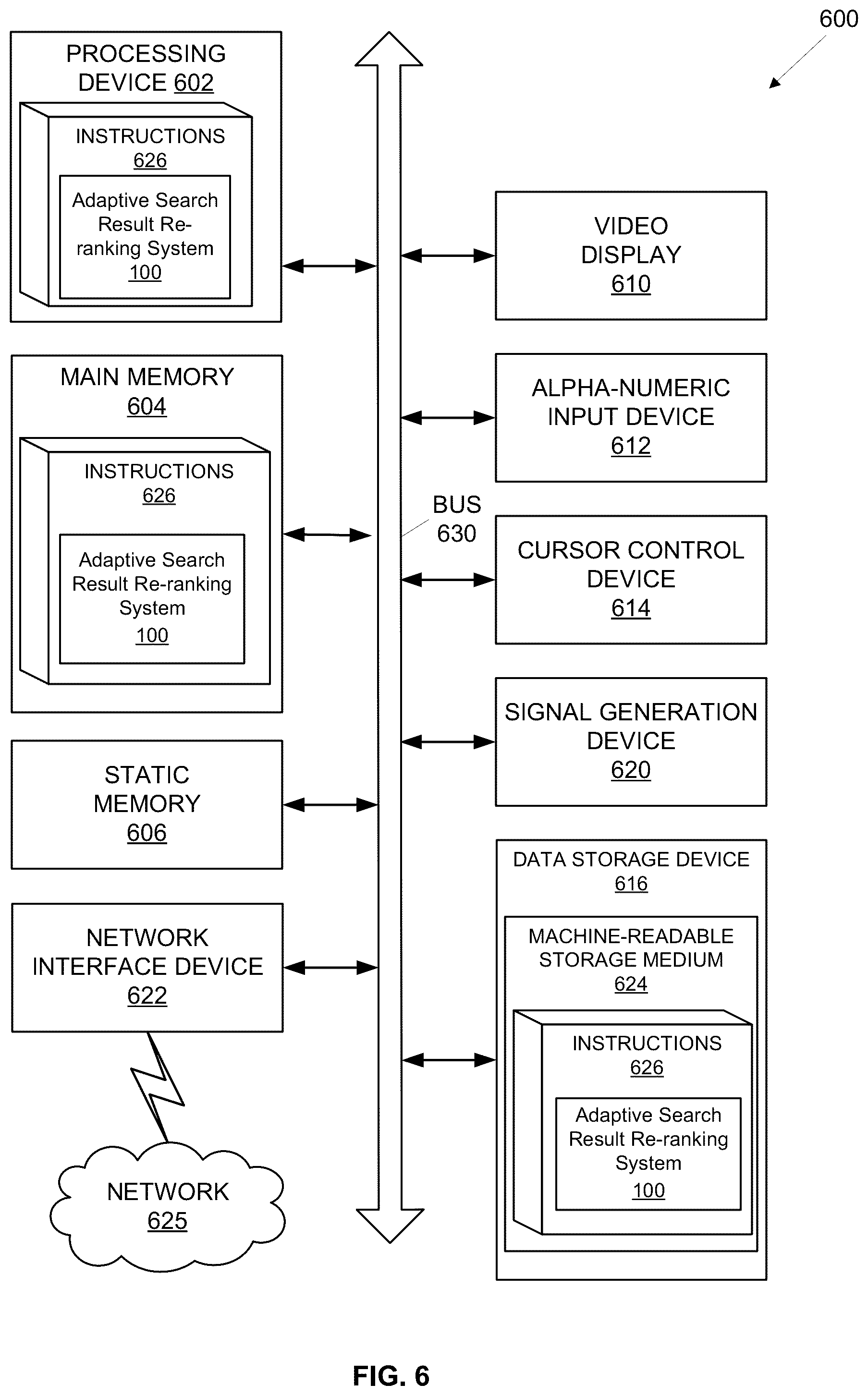 Patent US11841866 Figure 6 – Adaptive search result re-ranking