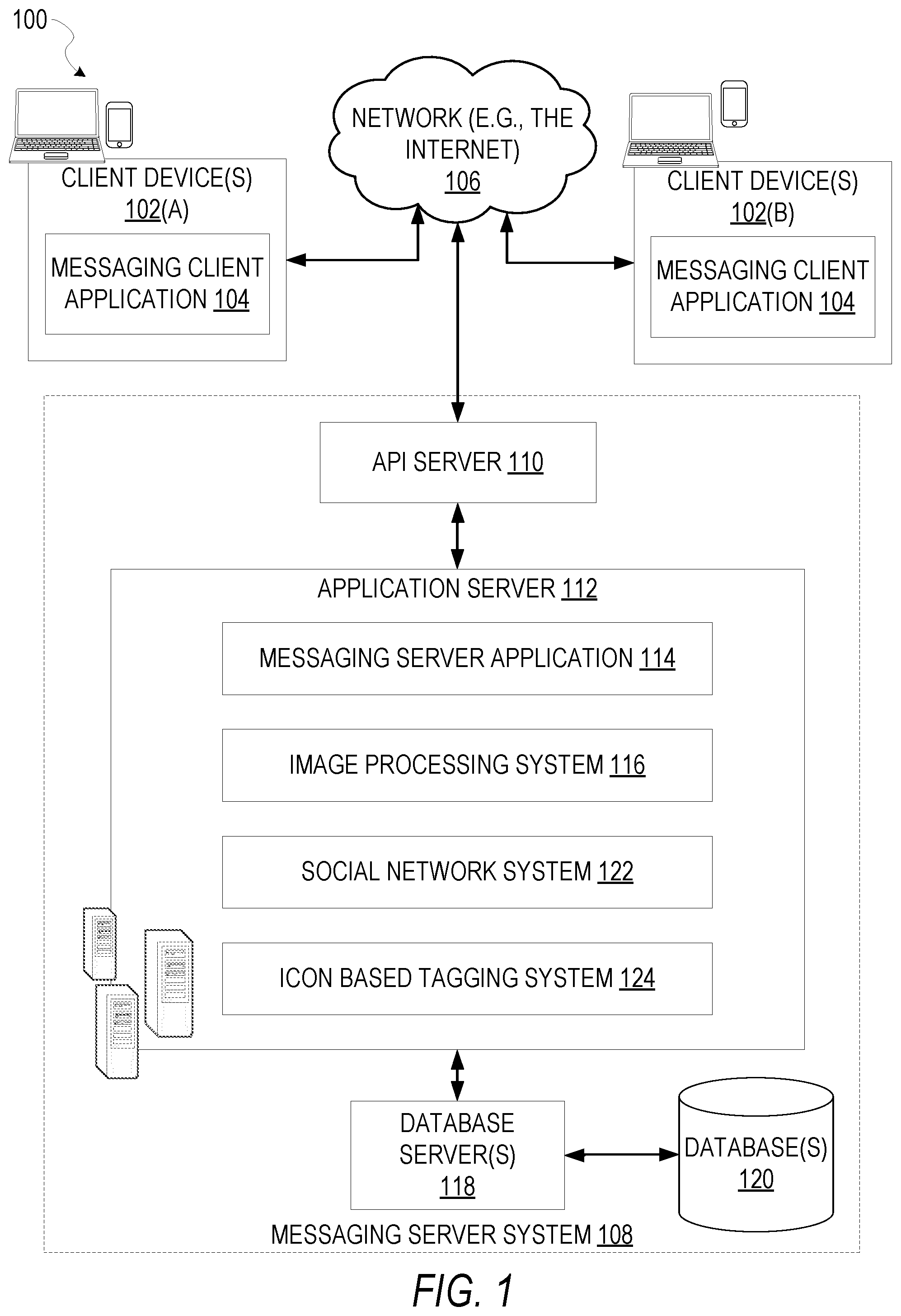 Patent US11841896 — Icon based tagging — Figure 1