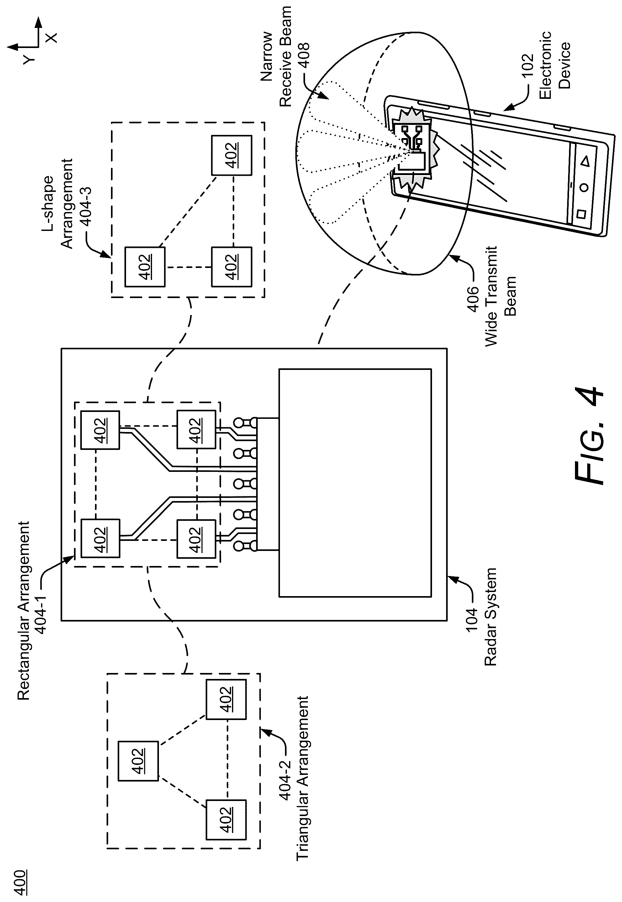 Patent US11841933 Figure 4 – Radar-based authentication status feedback
