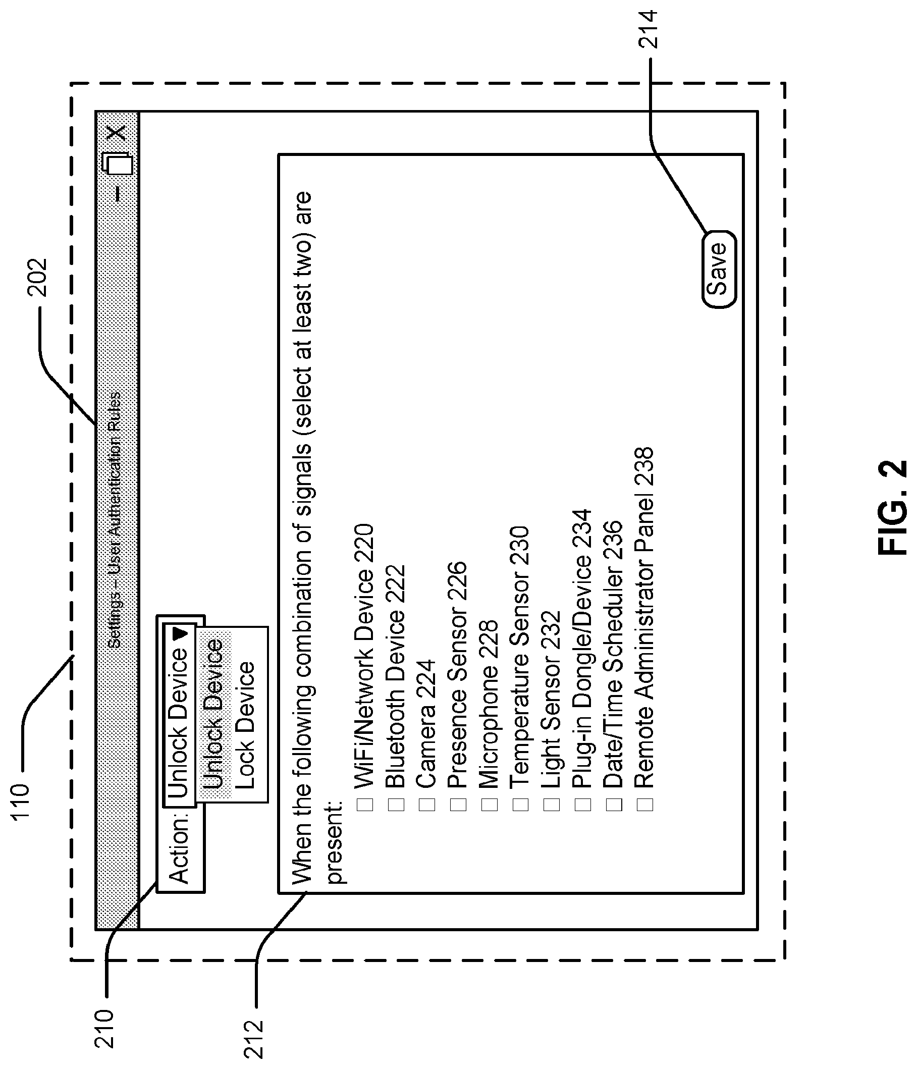 Patent US11841936 Figure 2 – Authentication rules for locked and unlocked states