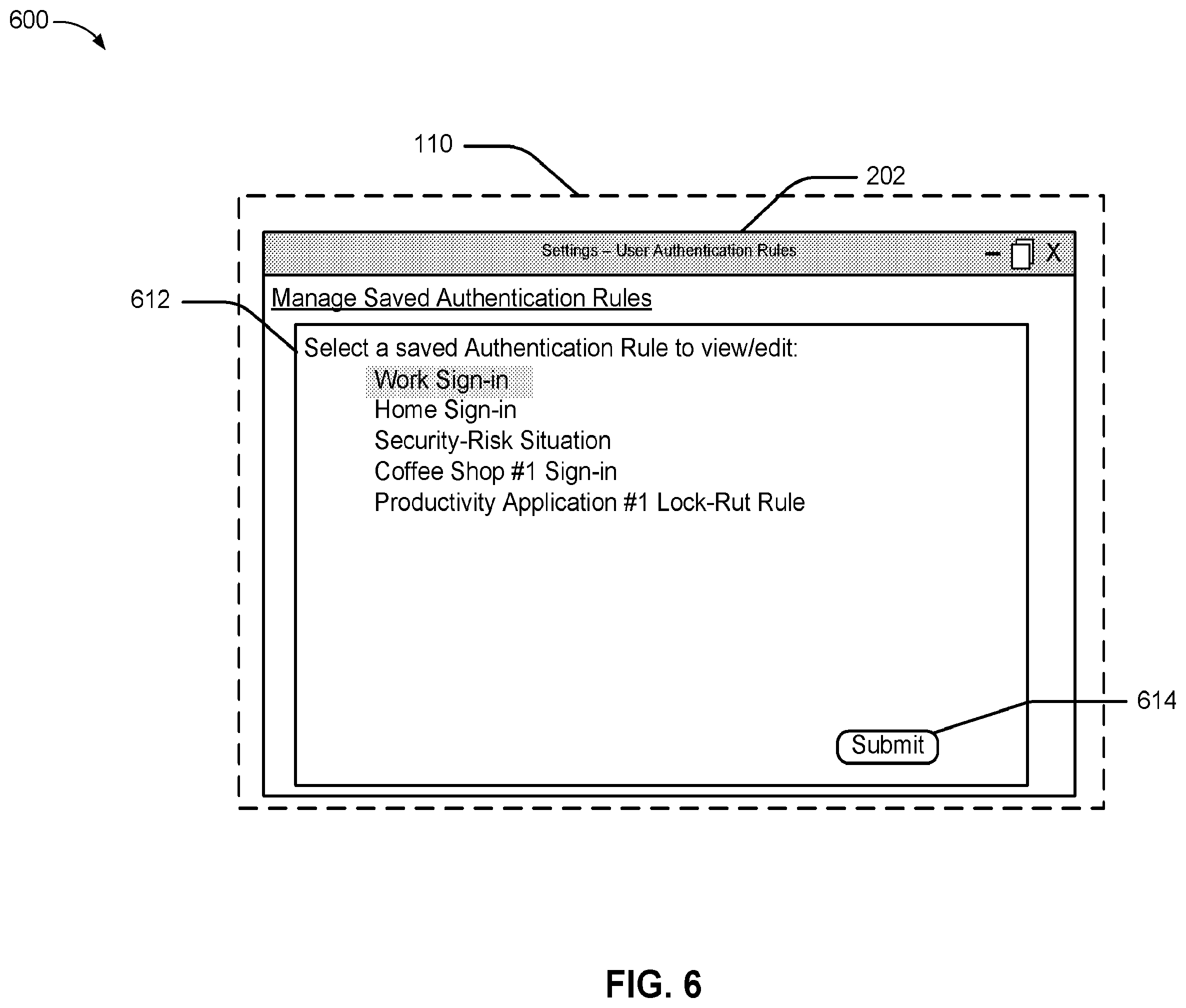 Patent US11841936 Figure 6 – Authentication rules for locked and unlocked states