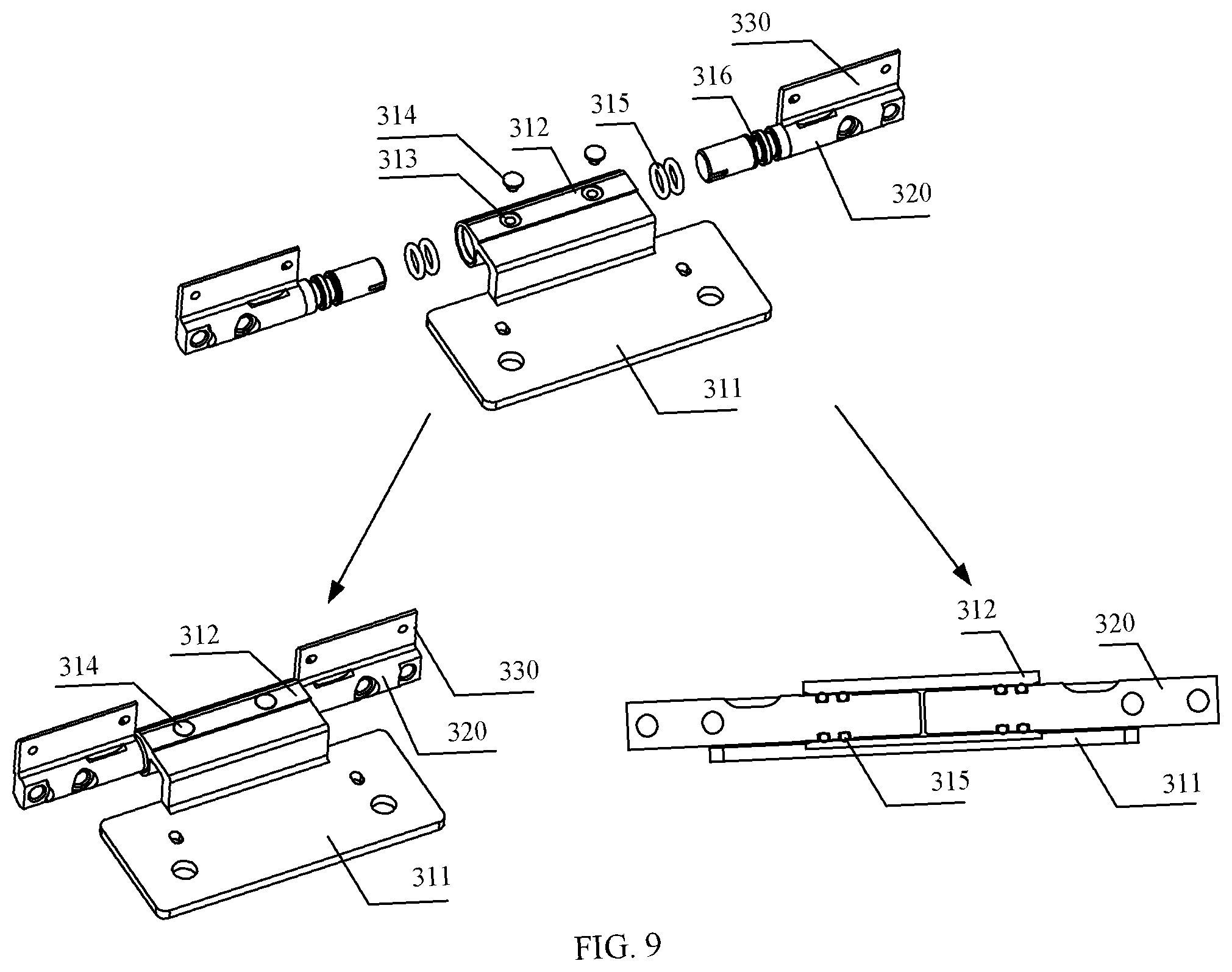 Patent US11847003 Figure 6 – Folding device and heat dissipation apparatus