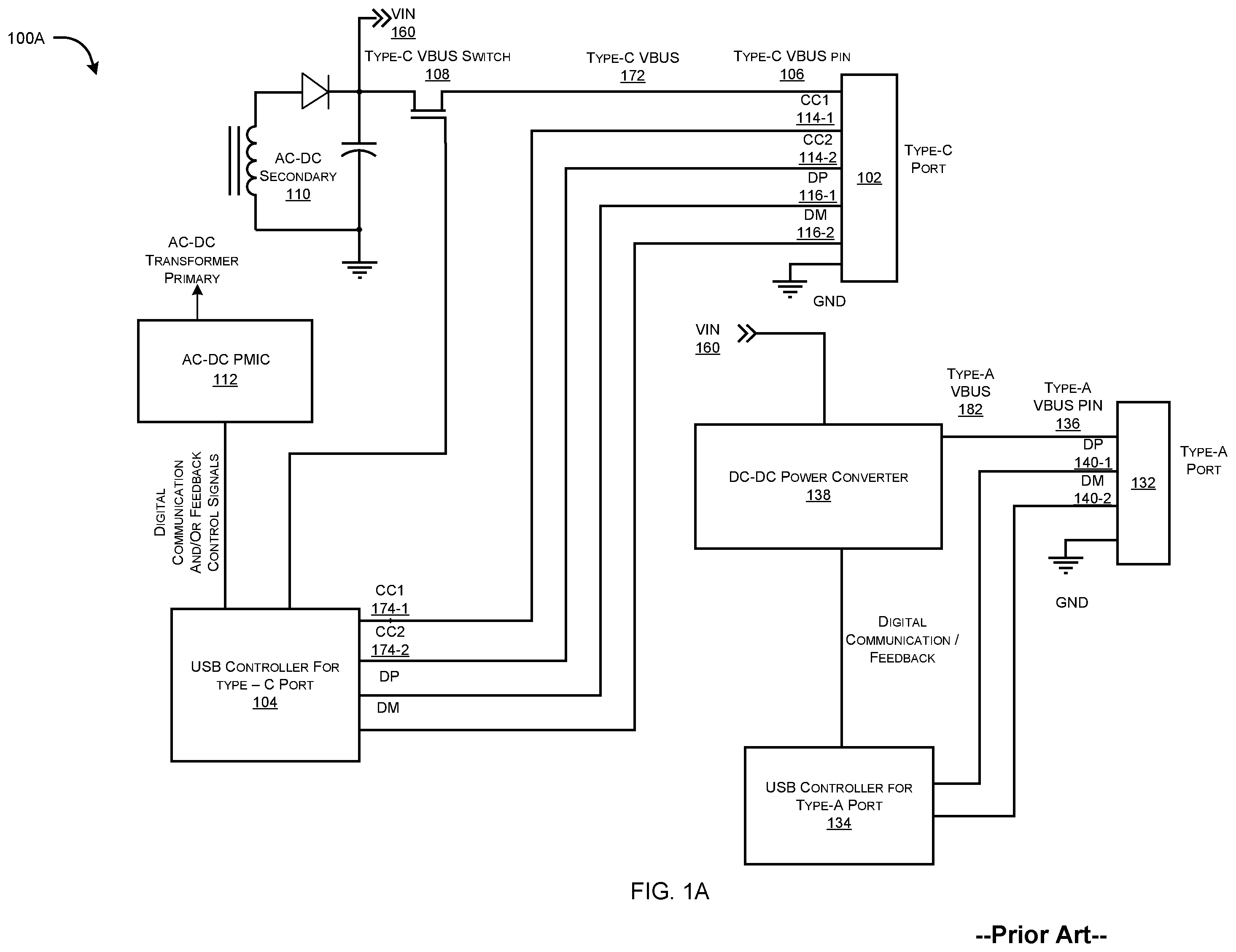 Patent US11847005 — Compact USB-C based multiport power supply device and method of operation thereof — Figure 1