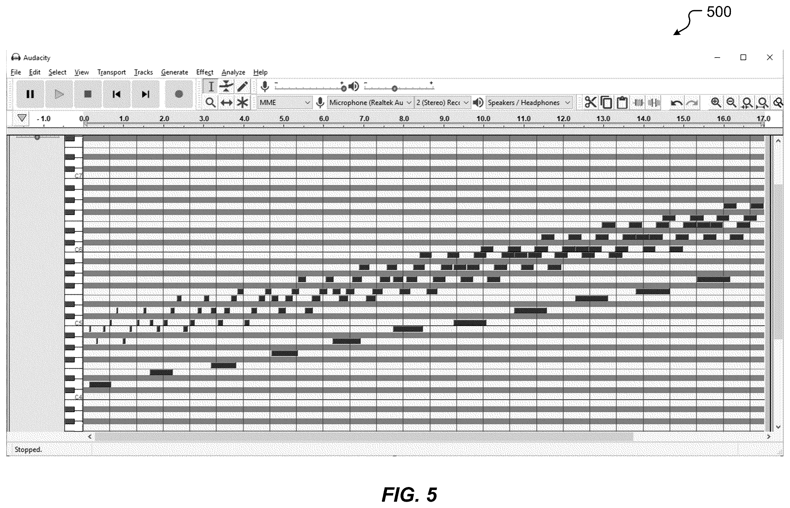 Patent US11847043 Figure 5 – Method and system for the sonification of continuous integration (CI) data