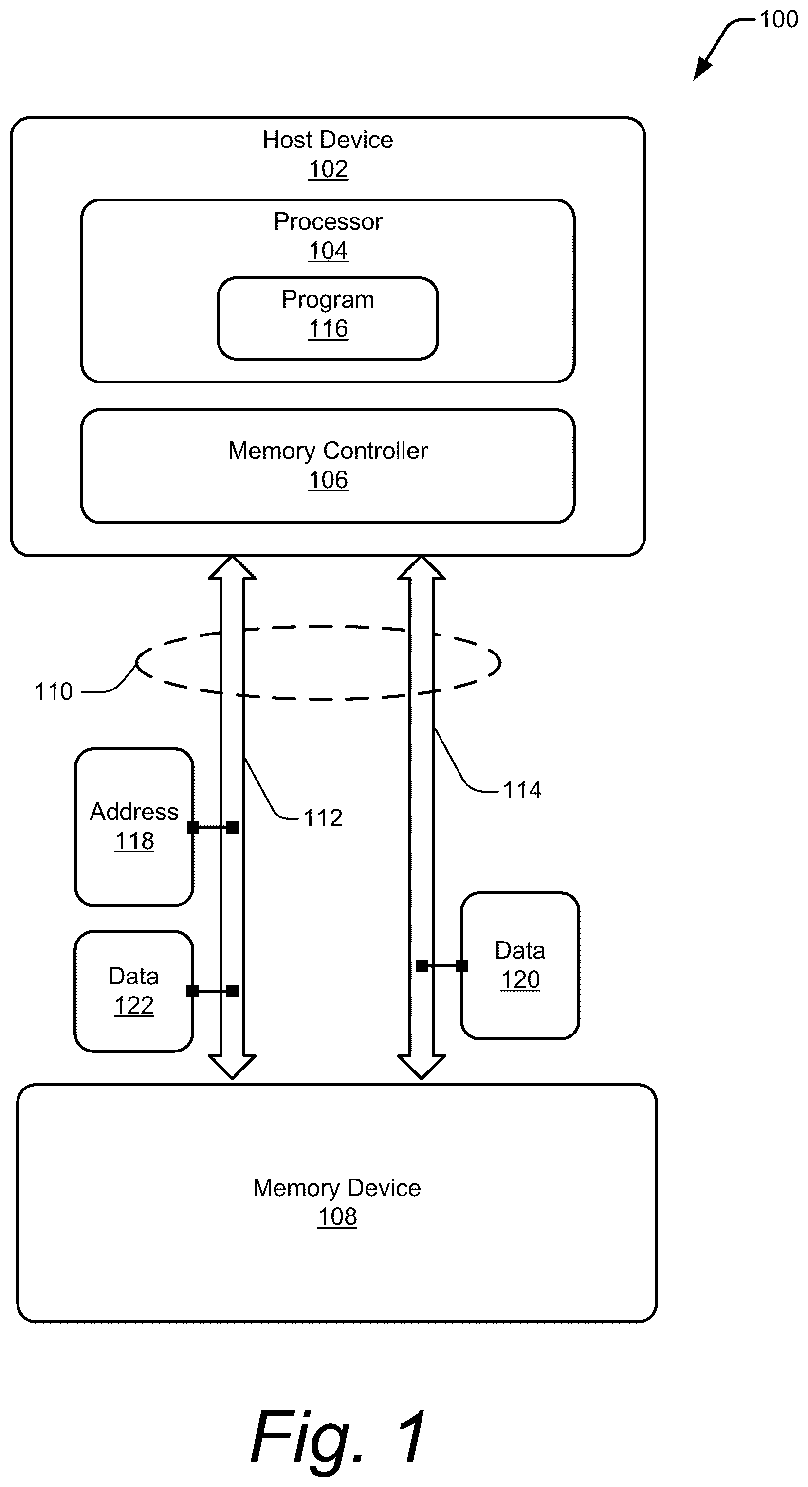 Patent US11847059 — Embedding data in address streams — Figure 1