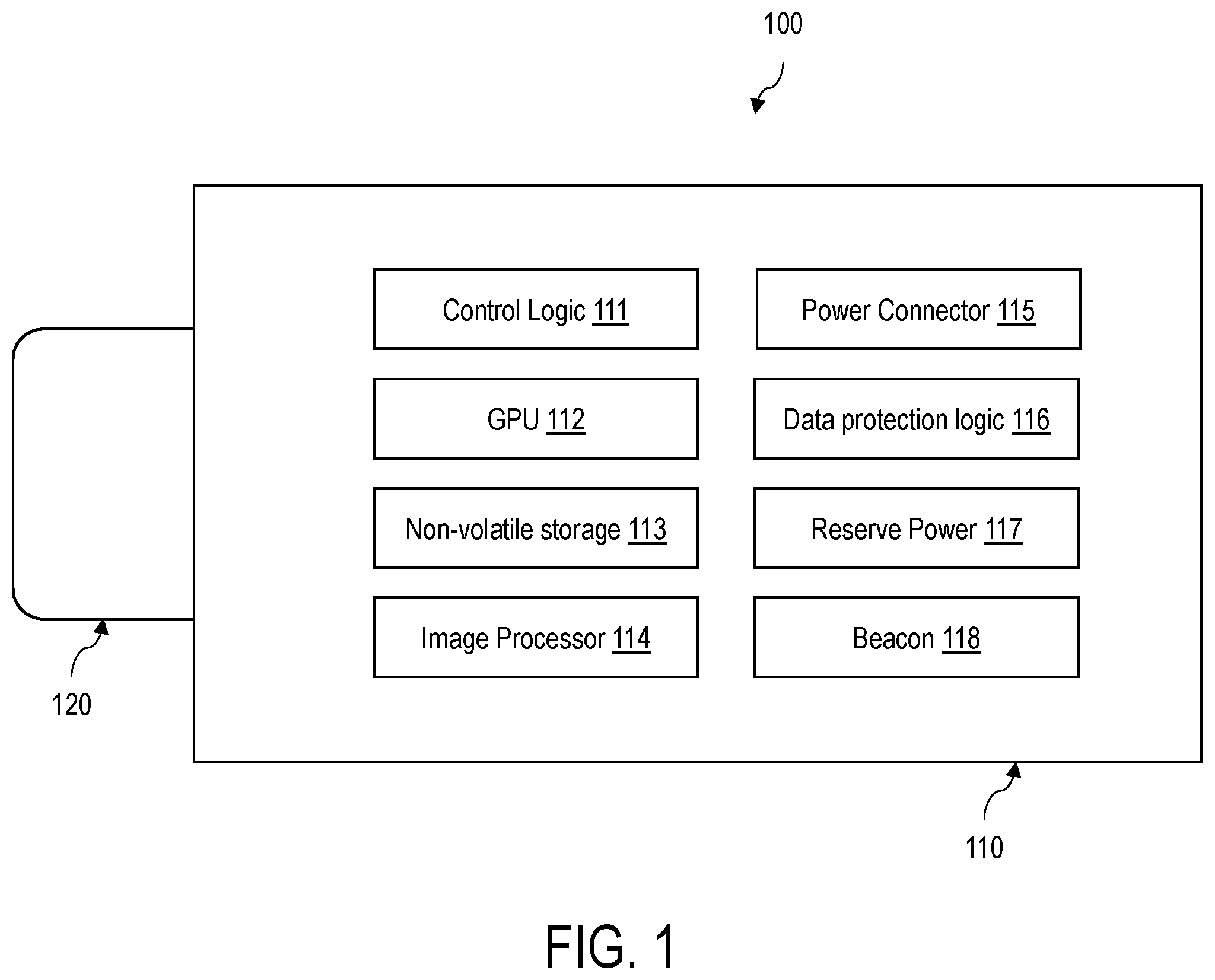 Patent US11847068 — Ethernet-attached SSD for automotive applications — Figure 1