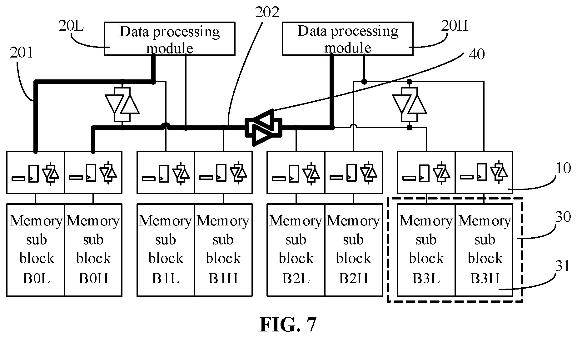 Patent US11847073 Figure 7 – Data path interface circuit, memory and memory system