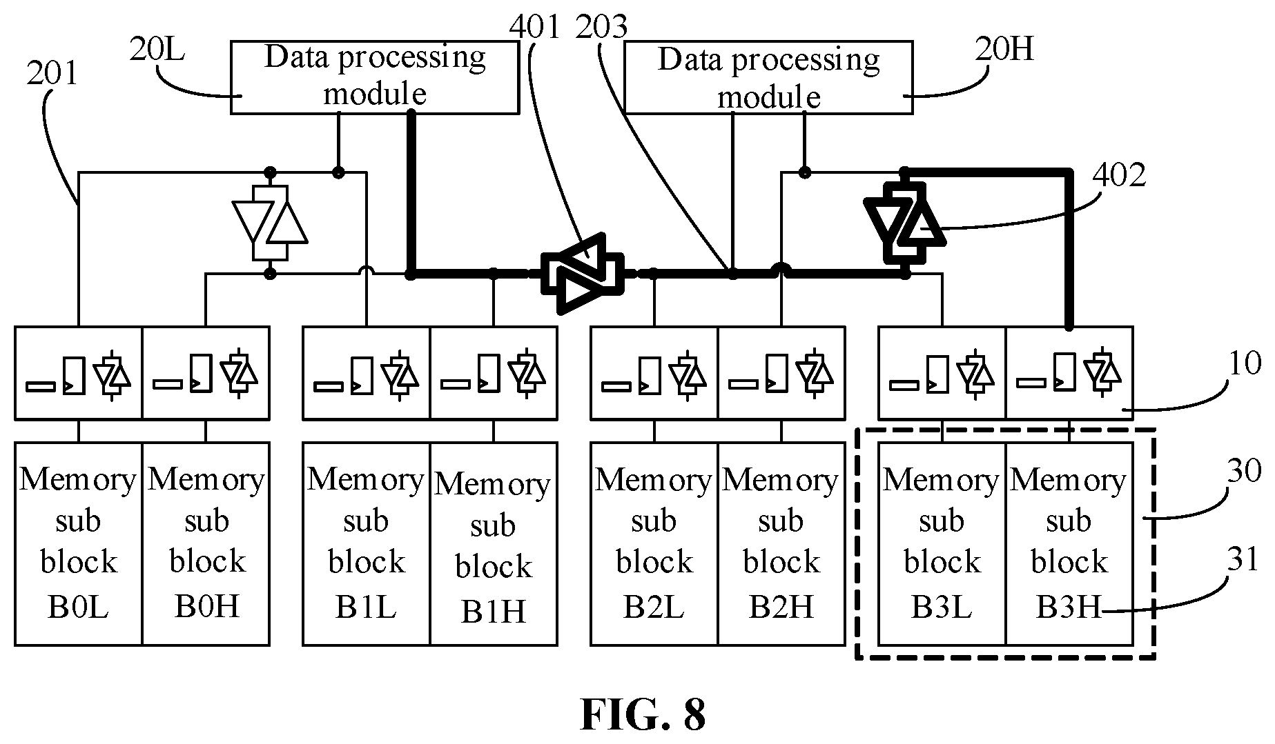 Patent US11847073 Figure 8 – Data path interface circuit, memory and memory system