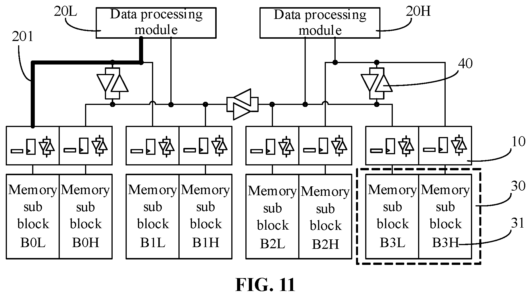 Patent US11847073 Figure 11 – Data path interface circuit, memory and memory system