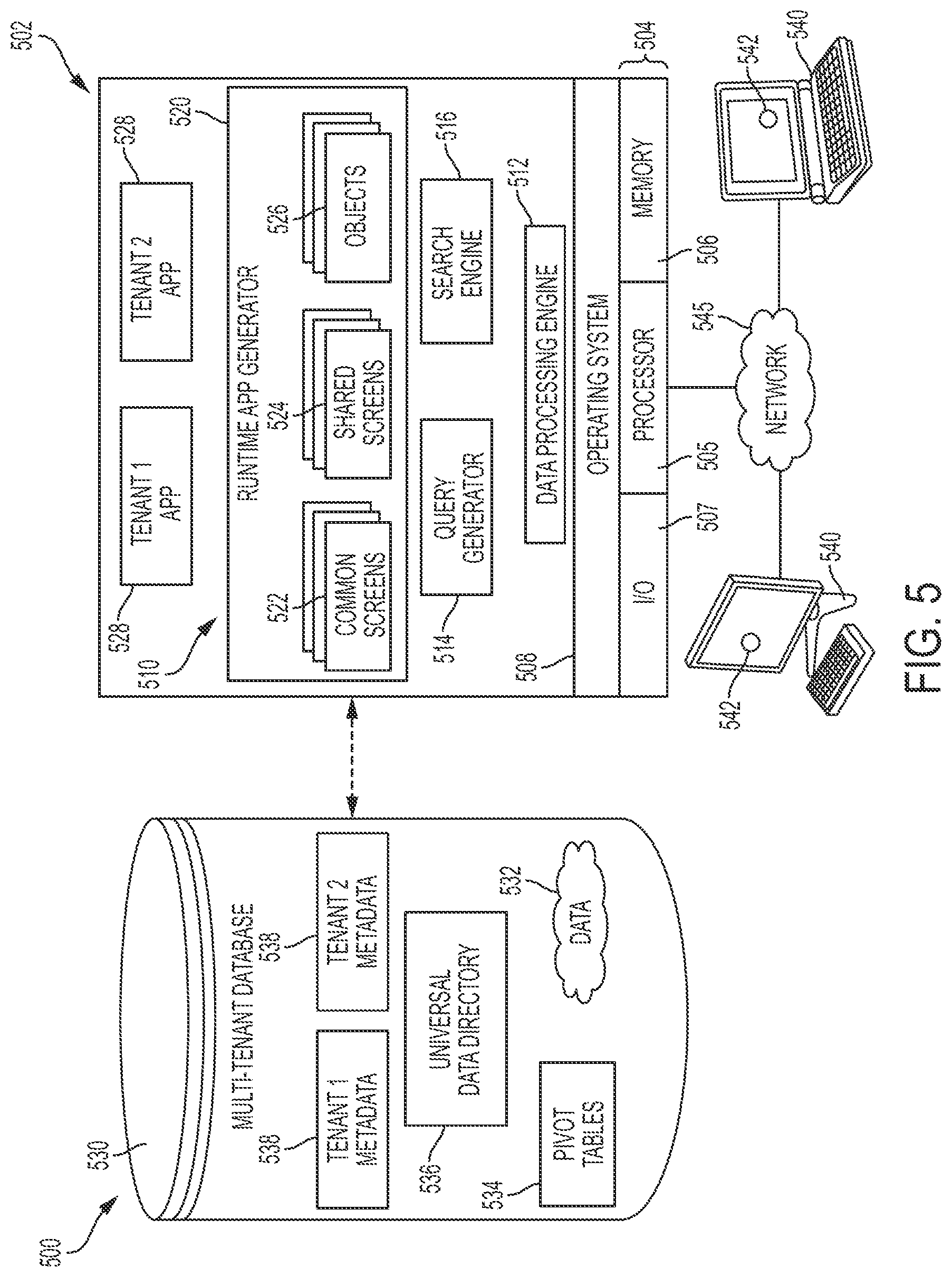 Patent US11847096 Figure 5 – Database systems and methods for automated database modifications