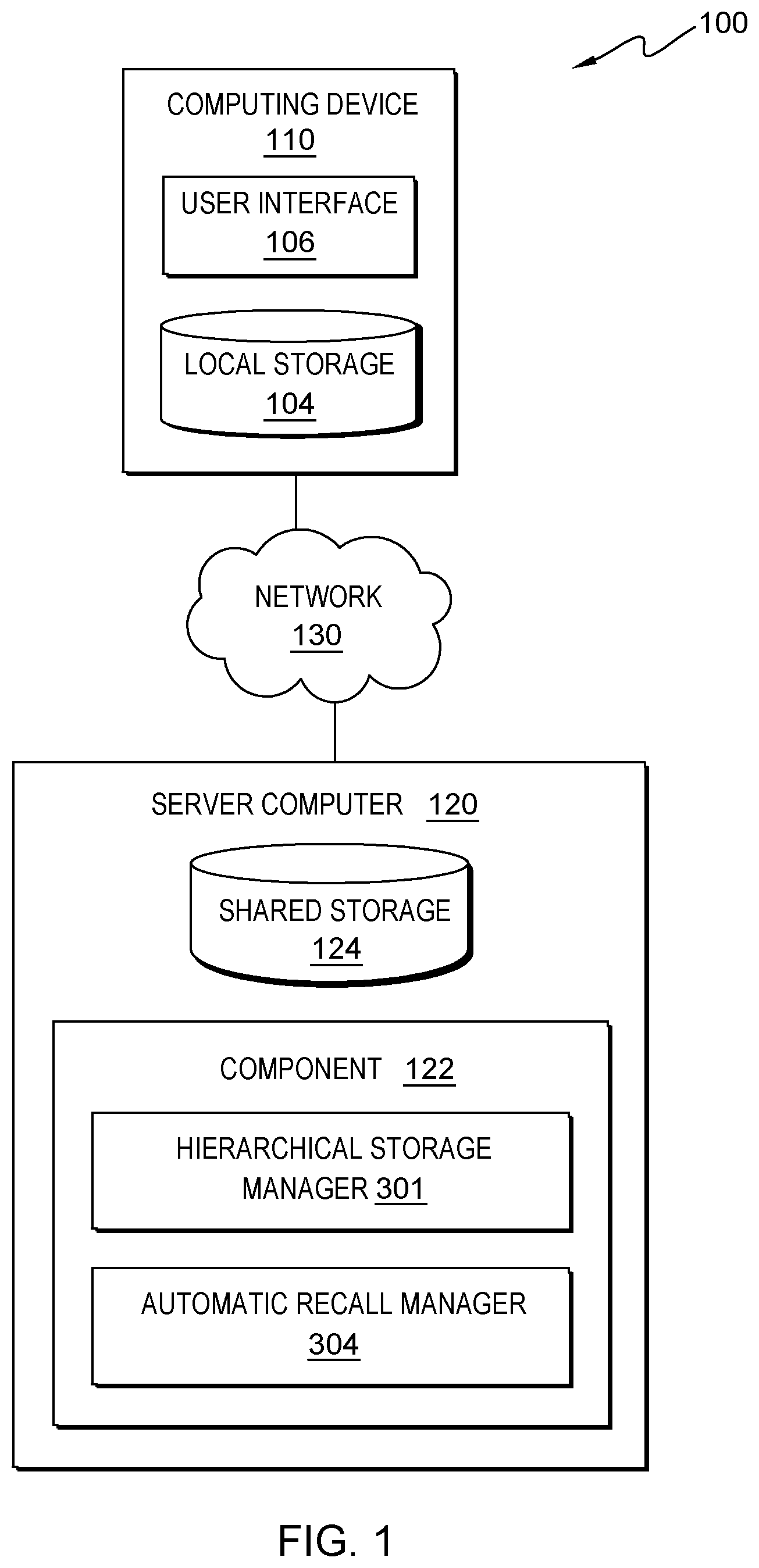 Patent US11847097 Figure 1 – Optimizing file recall for multiple users