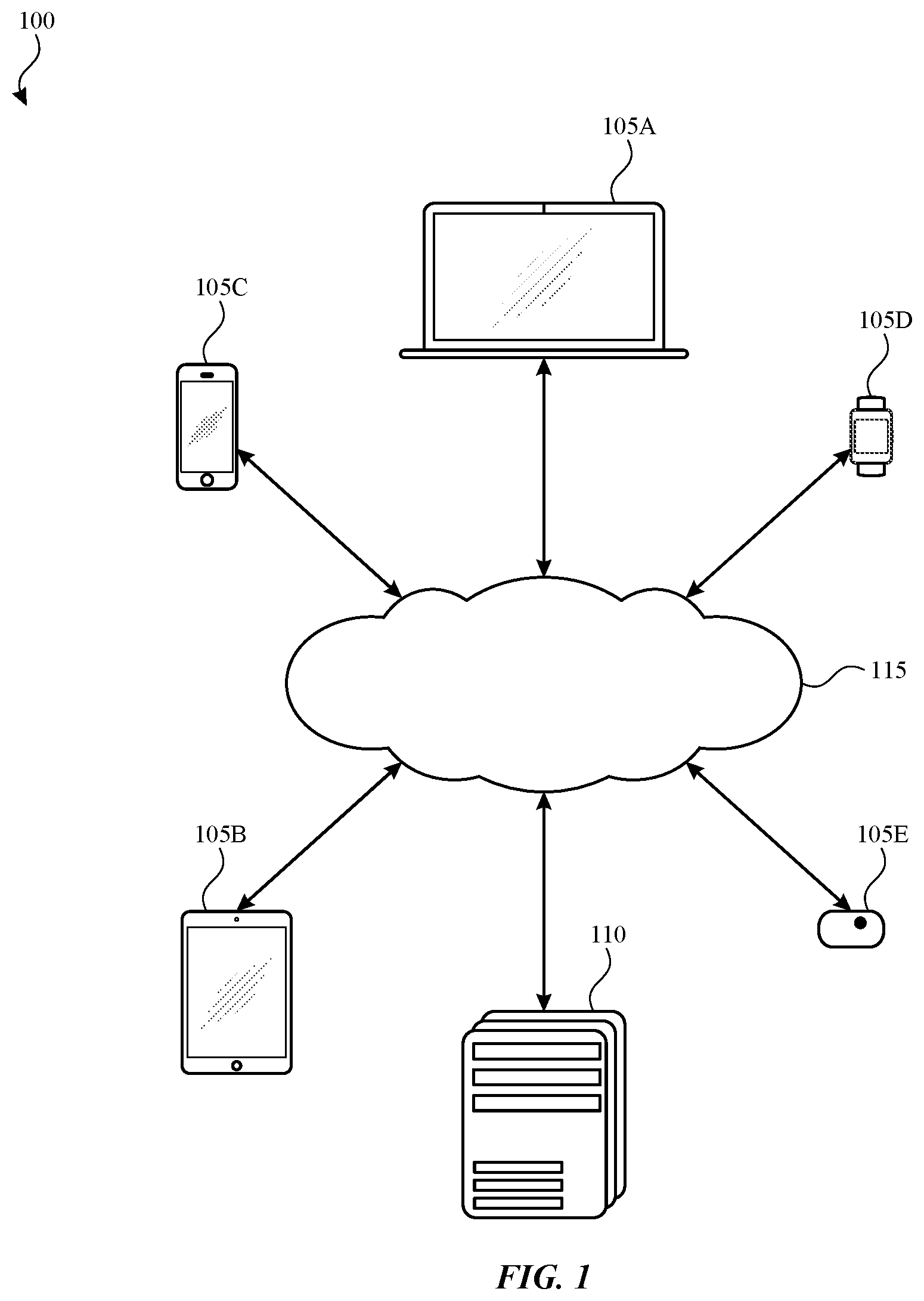 Patent US11847099 — Synchronizing content — Figure 1