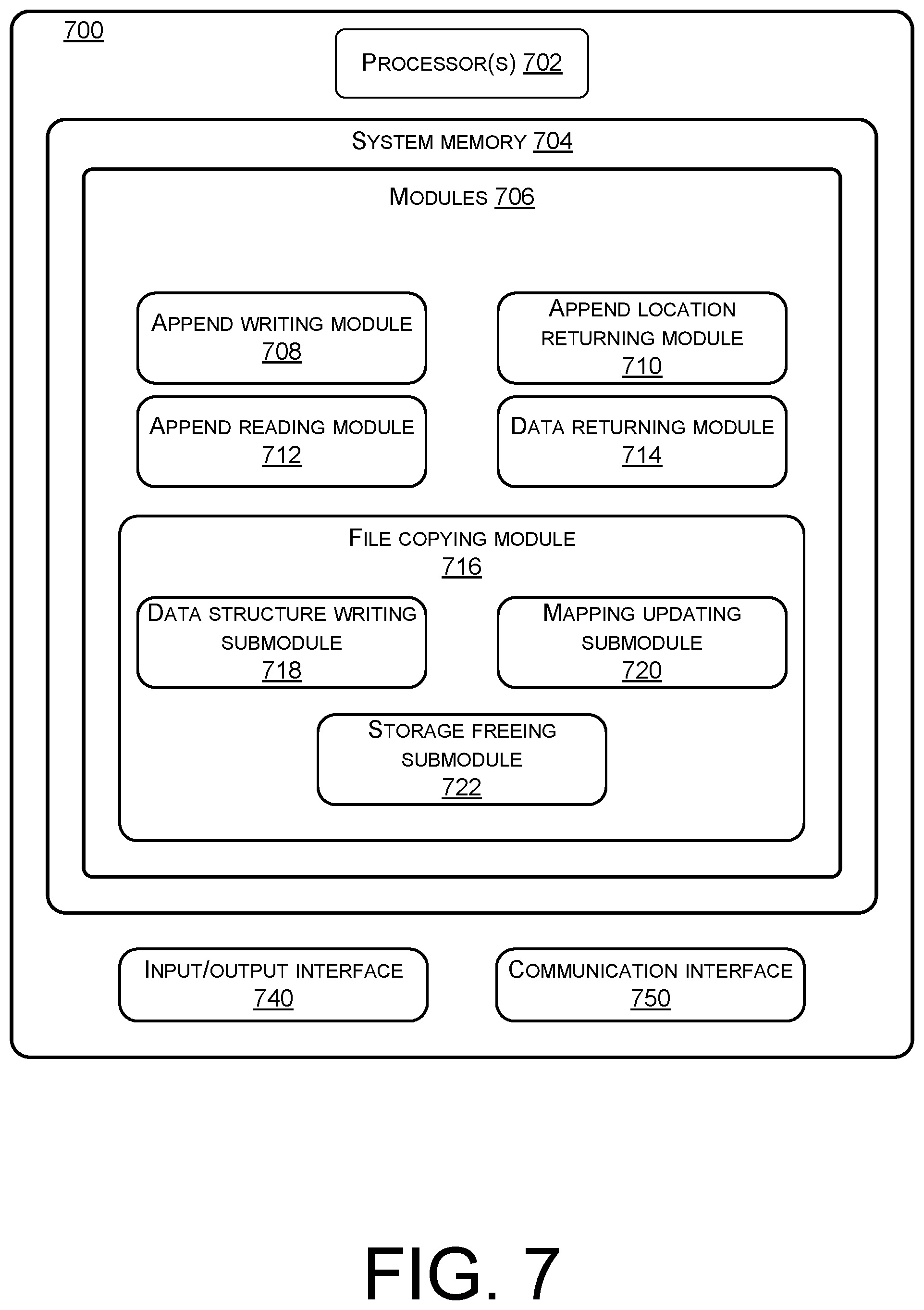 Patent US11847100 Figure 7 – Distributed file system servicing random-access operations